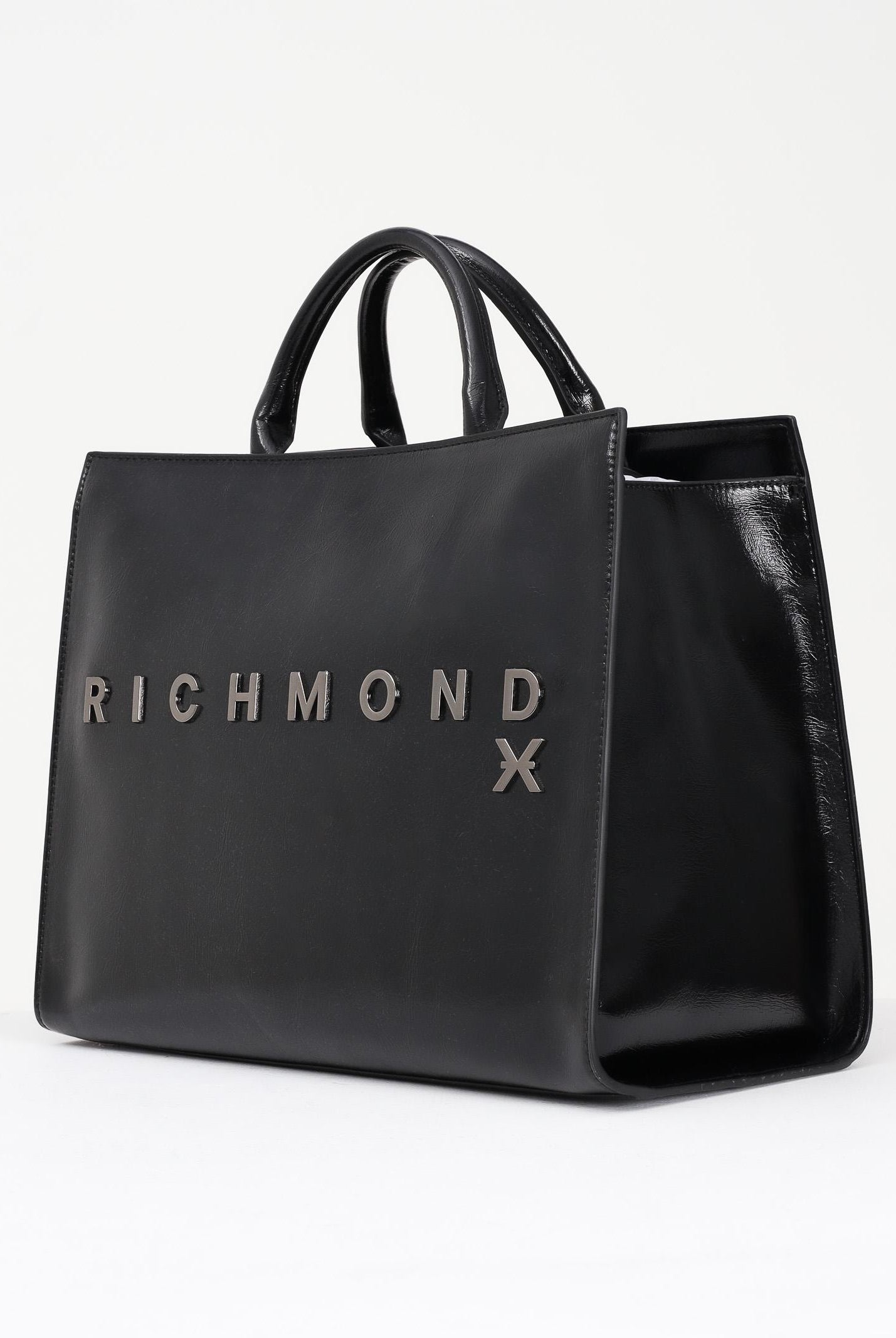 RICHMOND Shopper nera da donna con logo metallico UWA25300BO BL RICHMOND