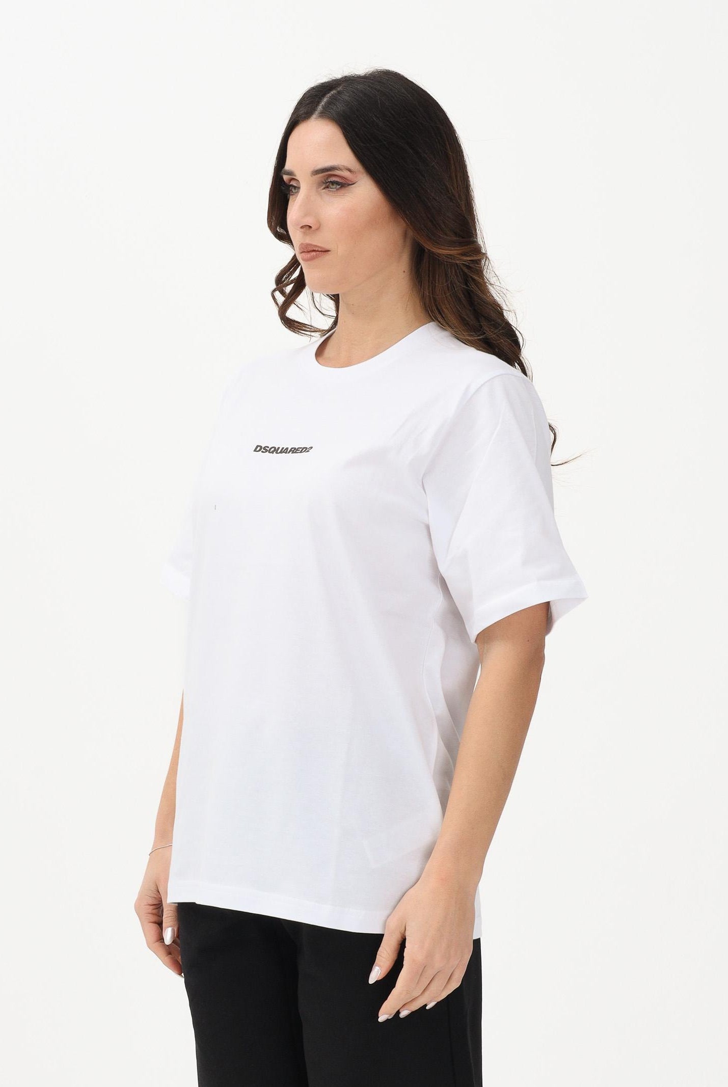 DSQUARED2 T-shirt a manica corta bianca per donna, ragazzi e bambini con logo DSQUARED2 DQ2823D004G DQ100 DSQUARED2