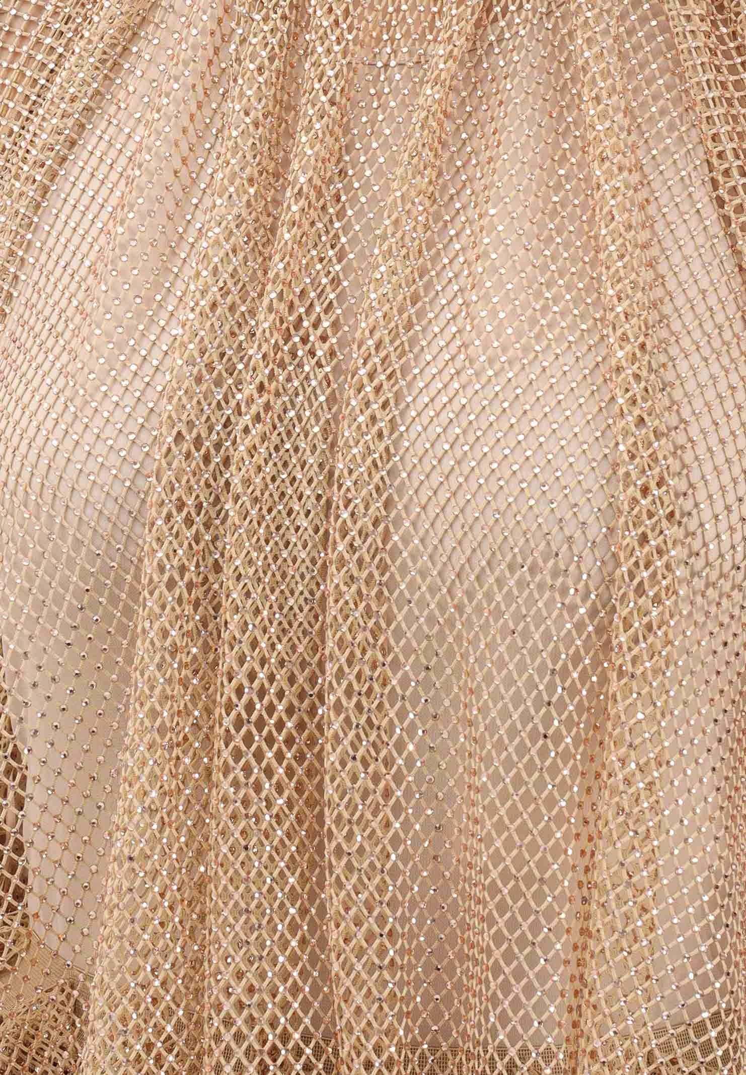 SPORTMAX Canotta SPXNODO oro da donna in rete con strass 2612941061600 003 SPORTMAX