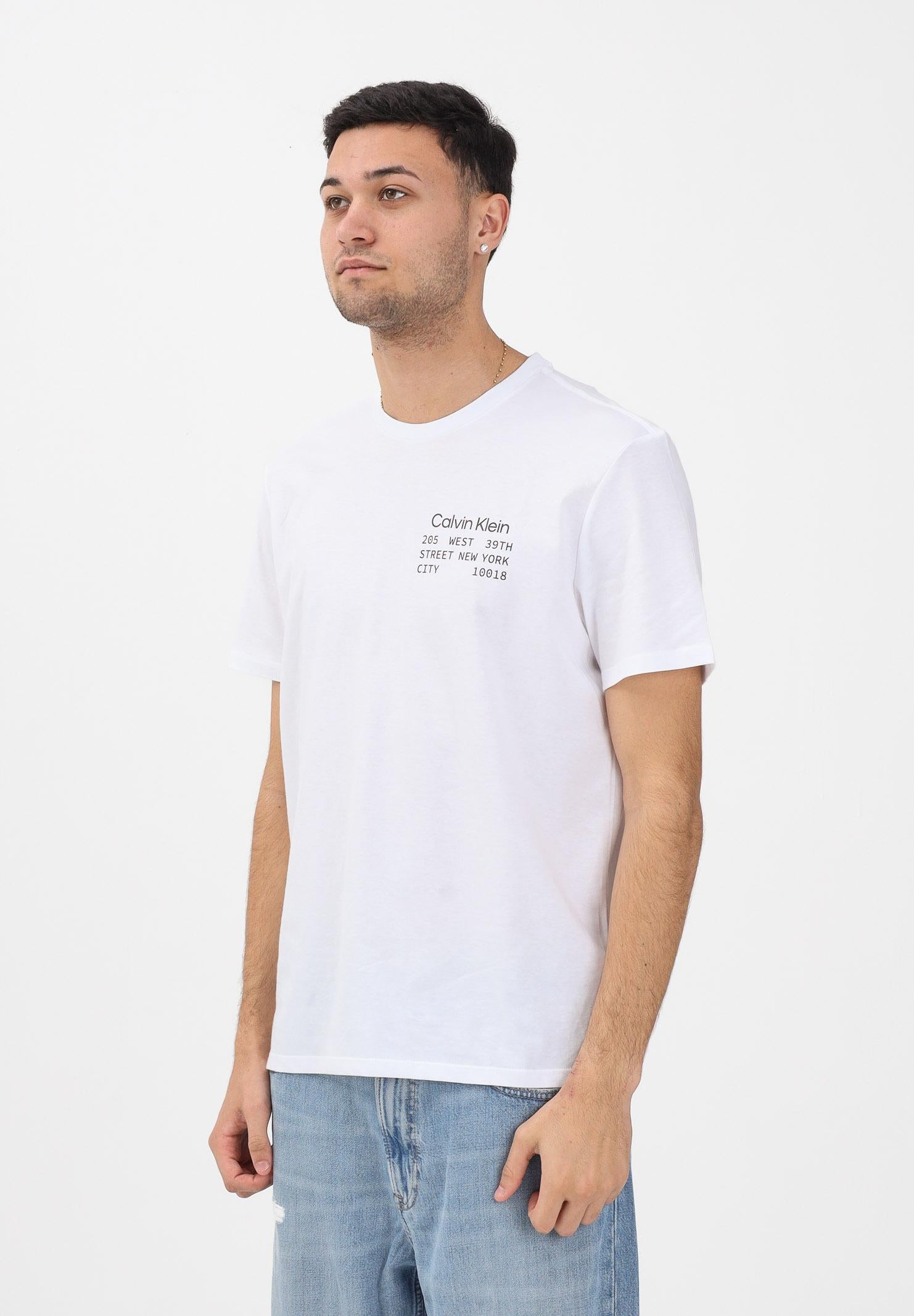 CALVIN KLEIN JEASN T-shirt a manica corta bianca da uomo con stampa sul retro LV14RE830GYAA . CALVIN KLEIN JEANS