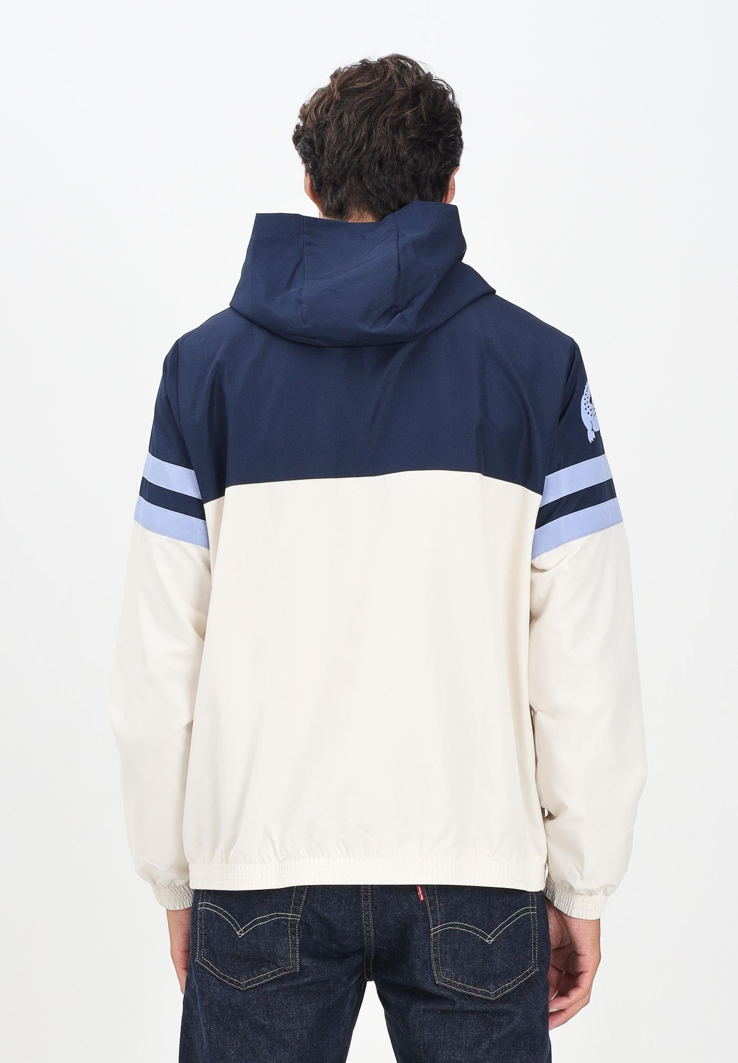 LACOSTE Giacca a vento panna e blu da uomo con logo BH4776 7KI LACOSTE