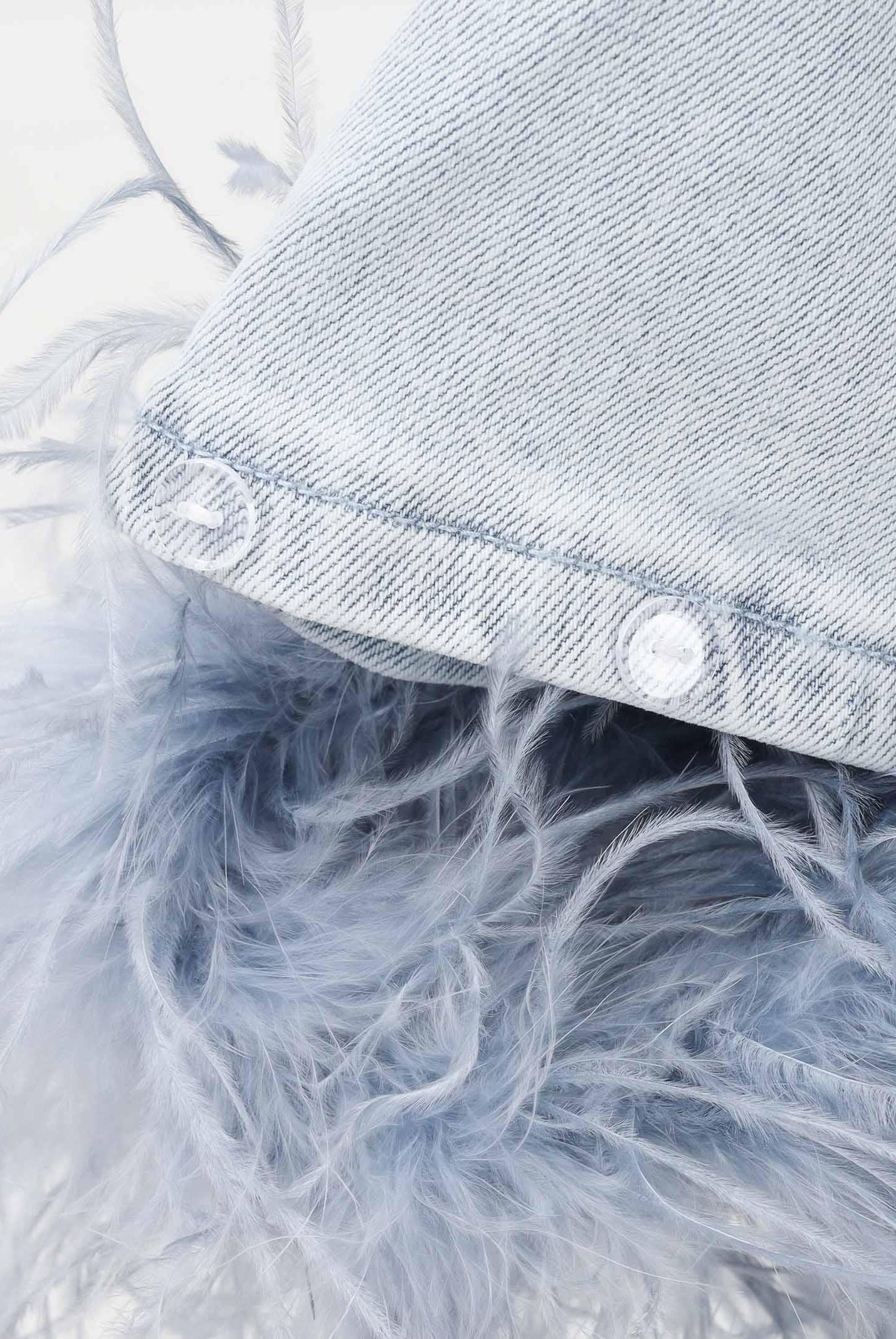 TWENTY FOURHAITCH Jeans ARCADE in denim chiaro da donna con piume A0118DCH62P DECH TWENTY FOURHAITCH