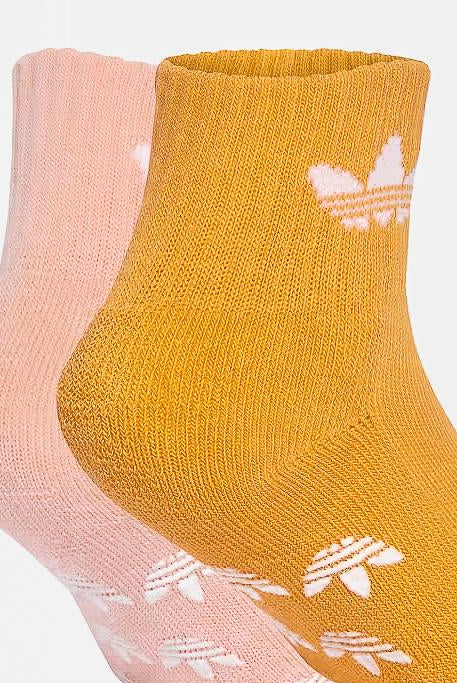 ADIDAS ORIGINALS Calzini antiscivolo (2 paia) rosa e arancione da neonato JC8540 . ADIDAS ORIGINALS