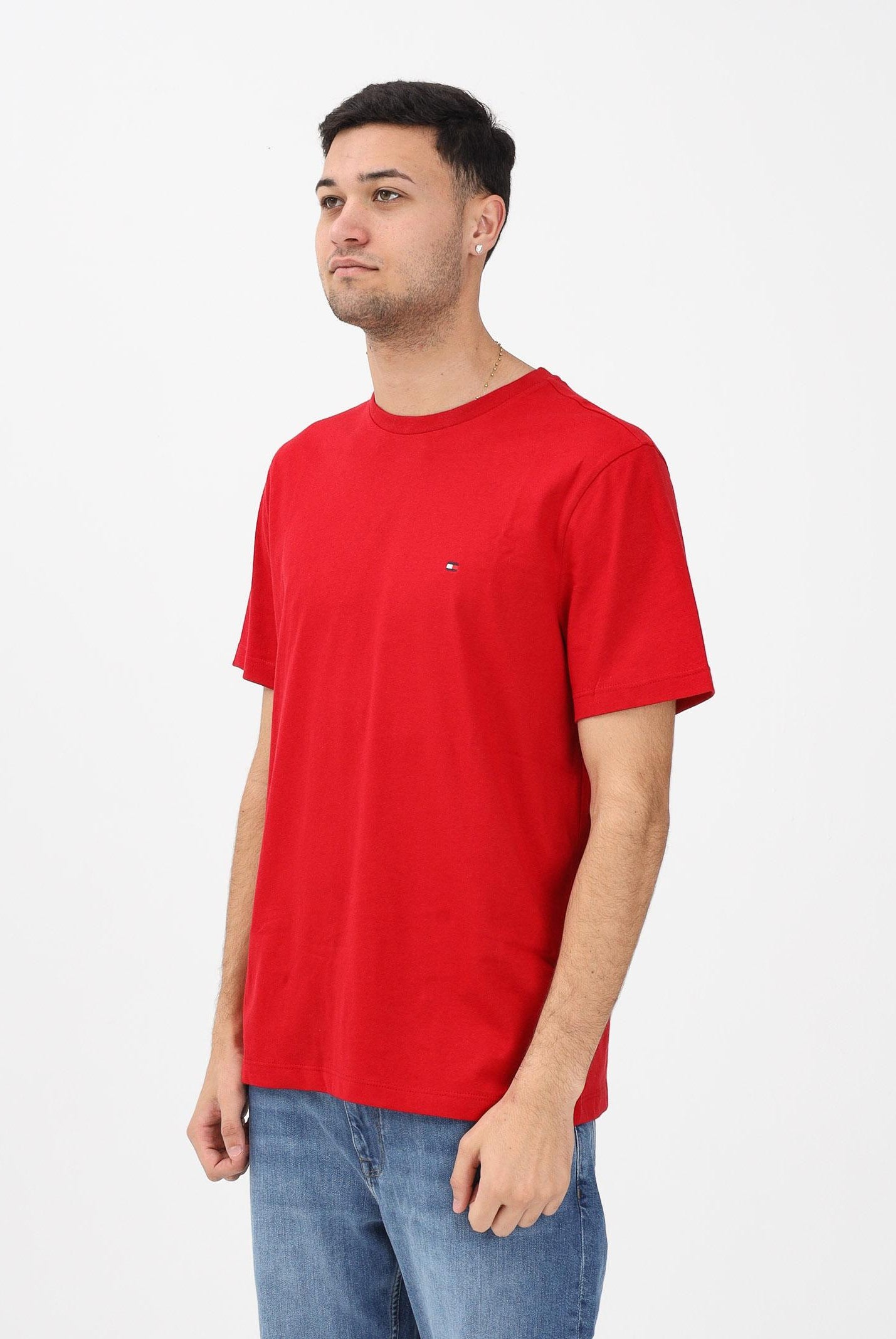 TOMMY HILFIGER T-shirt a manica corta rossa da uomo con logo MW0MW39995 XLD TOMMY HILFIGER
