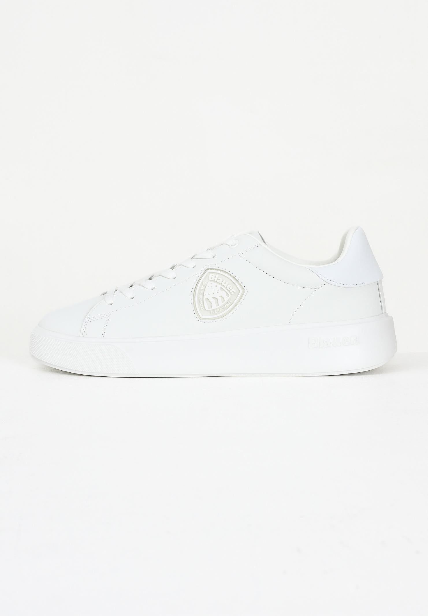 BLAUER Sneakers bianche da uomo con logo F5BUCK07LEA WHI BLAUER