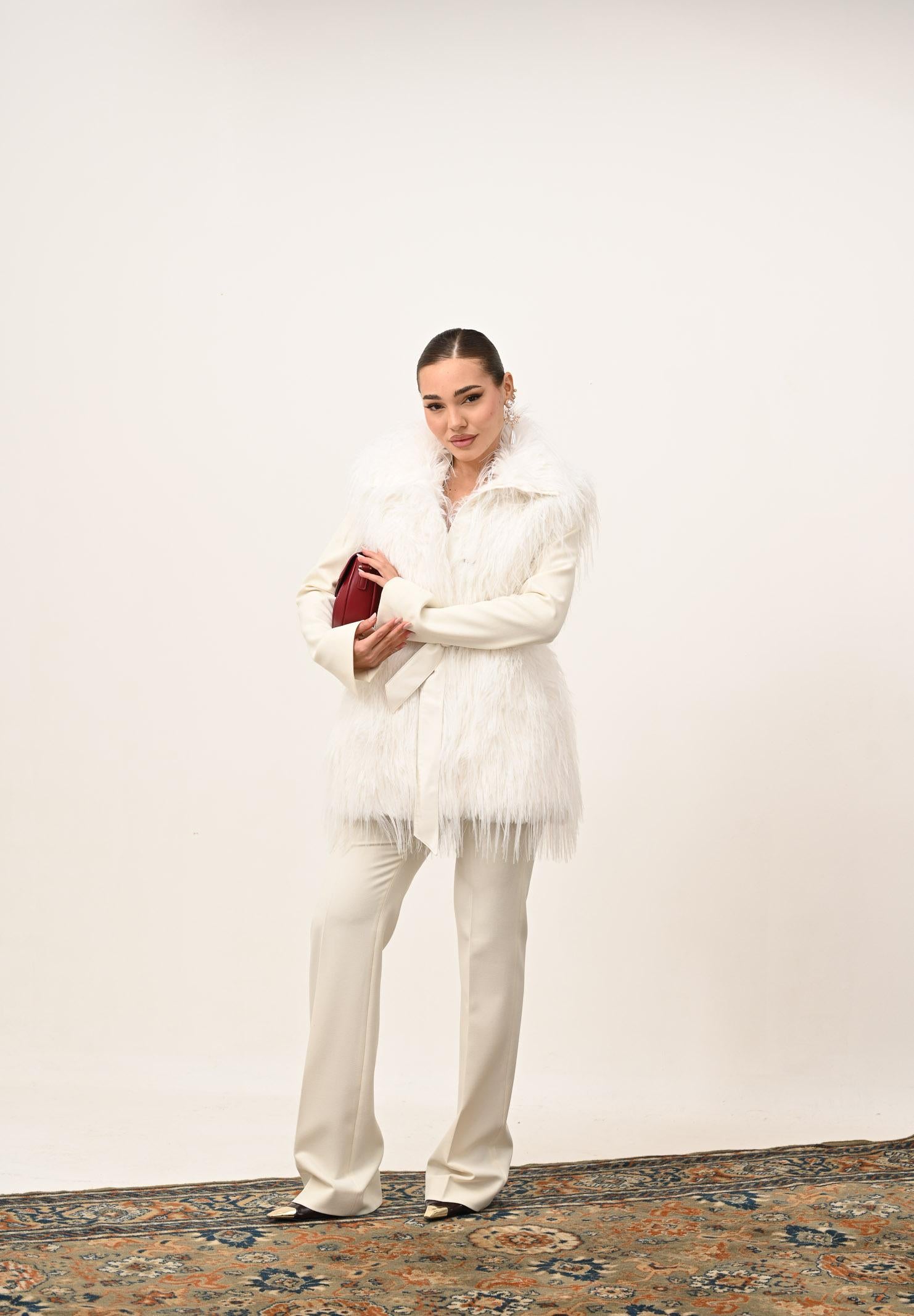 PINKO Pelliccia smanicata bianca da donna 106044A2ZO Z14 PINKO