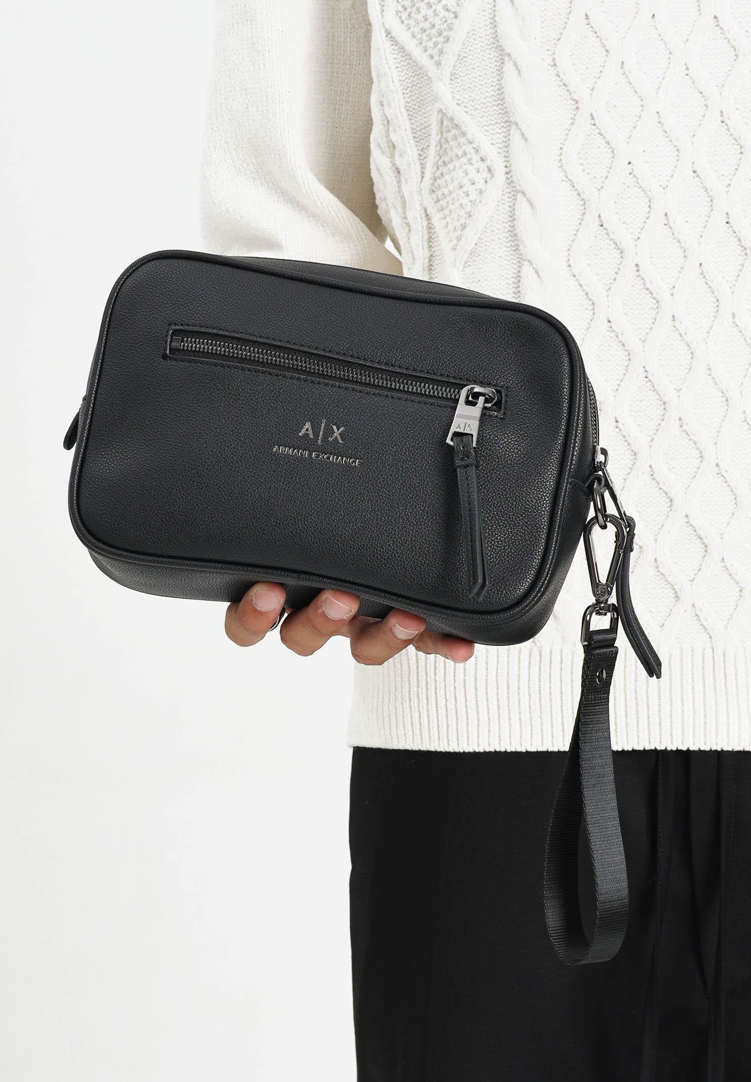 ARMANI EXCHANGE Pochette nera da uomo con logo 958446CC830 00020 ARMANI EXCHANGE