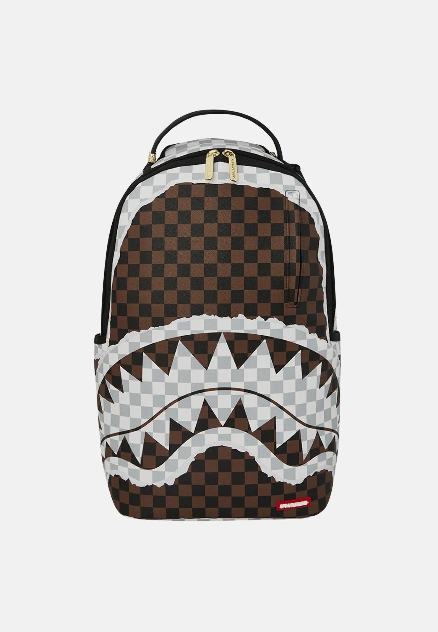SPRAYGROUND Zaino SIP BROWN AND CREAM TEAR DLXSV BACKPACK grigio e marrone per uomo e donna 910B8290NSZ . SPRAYGROUND