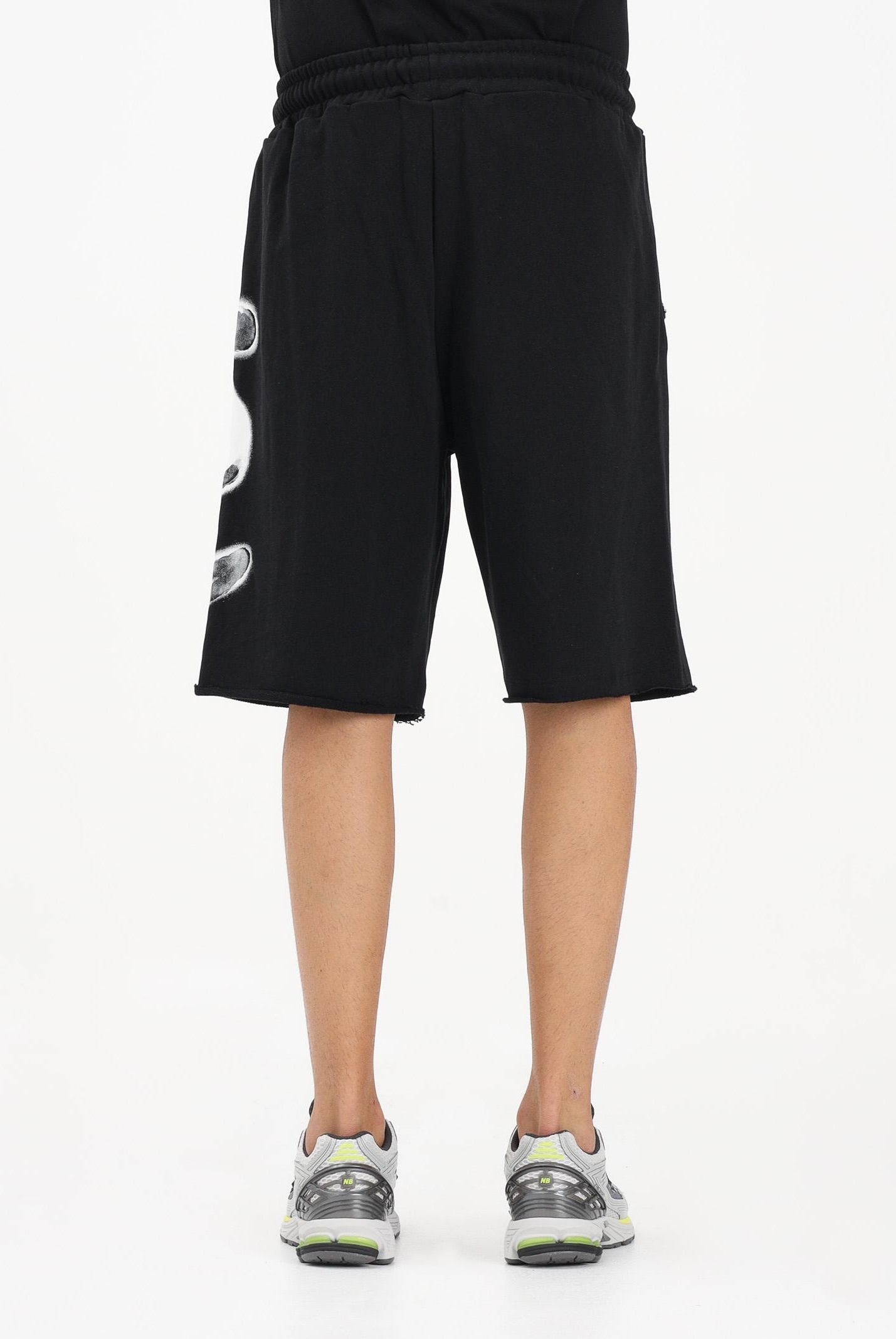 DISCLAIMER Shorts sportivo nero da uomo con logo 26EDS55435 NE DISCLAIMER