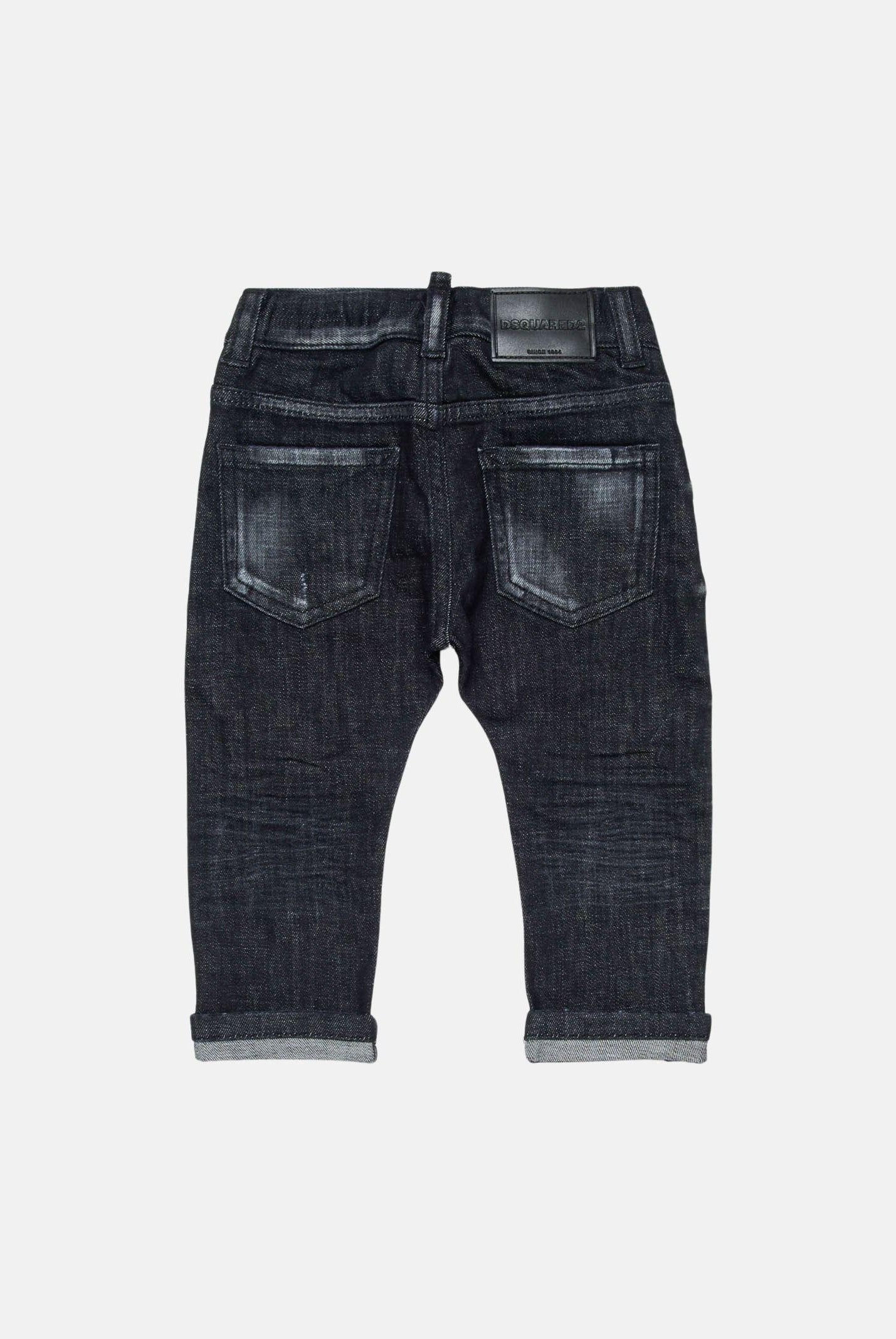 DSQUARED2 Jeans Turn-Up in denim nero da neonato DQ01TCD0ABS DQ02 DSQUARED2