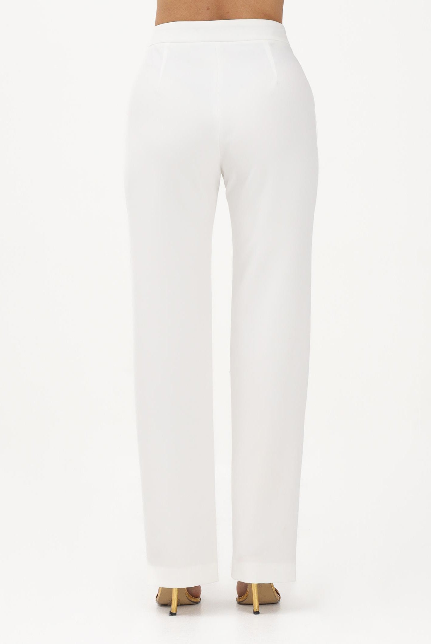 JUST CAVALLI Pantalone elegante bianco da donna con spacchi sul fondo 80PAA104N0450 004 JUST CAVALLI