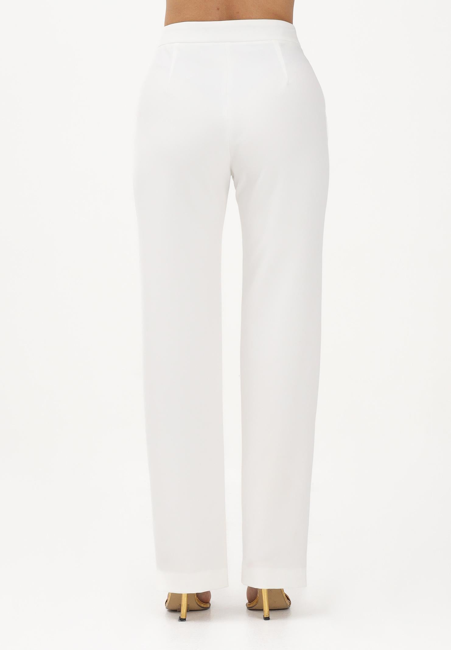 JUST CAVALLI Pantalone elegante bianco da donna con spacchi sul fondo 80PAA104N0450 004 JUST CAVALLI