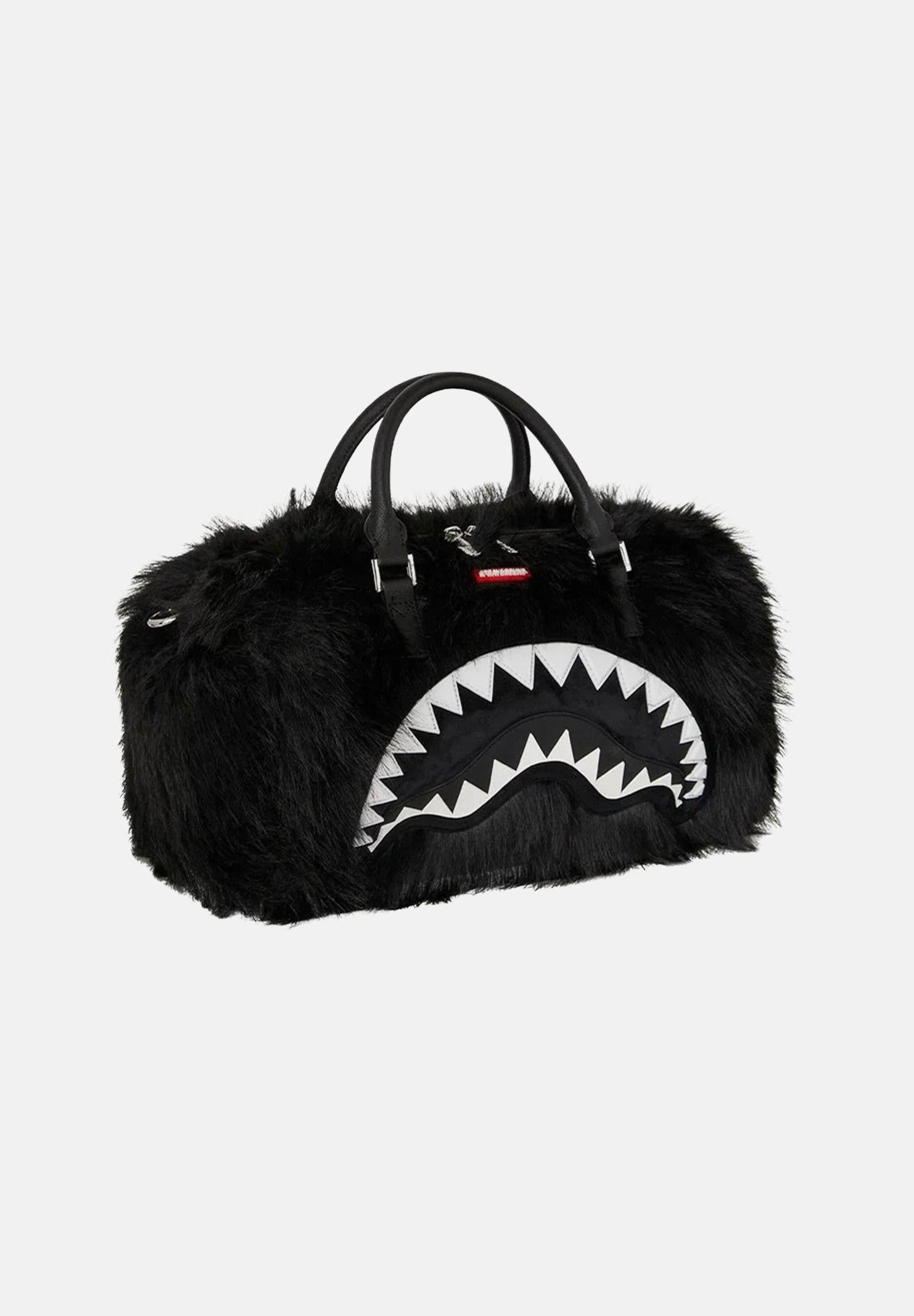 SPRAYGROUND Borsone FUR CRAY BLACK MINI DUFFLE nero per uomo e donna 910D8209NSZ . SPRAYGROUND
