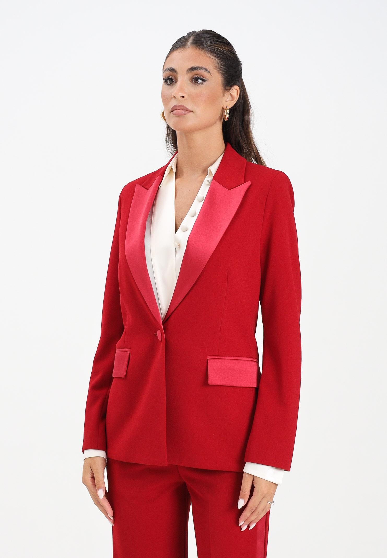 VICOLO Giacca rossa da donna con inserti in raso TF0304 FU35 VICOLO