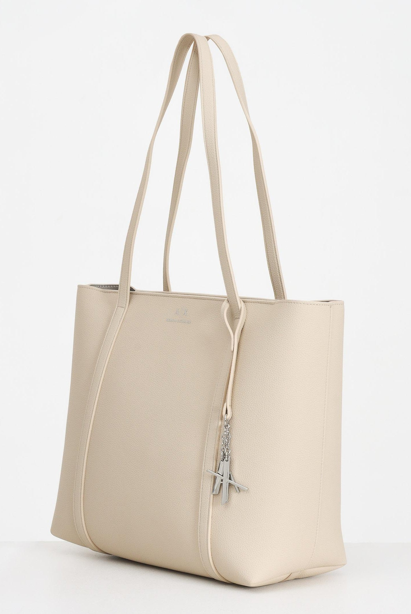 ARMANI EXCHANGE Shopper beige da donna con logo e ciondolo rimovibile AX 942930CC726 M1149 ARMANI EXCHANGE