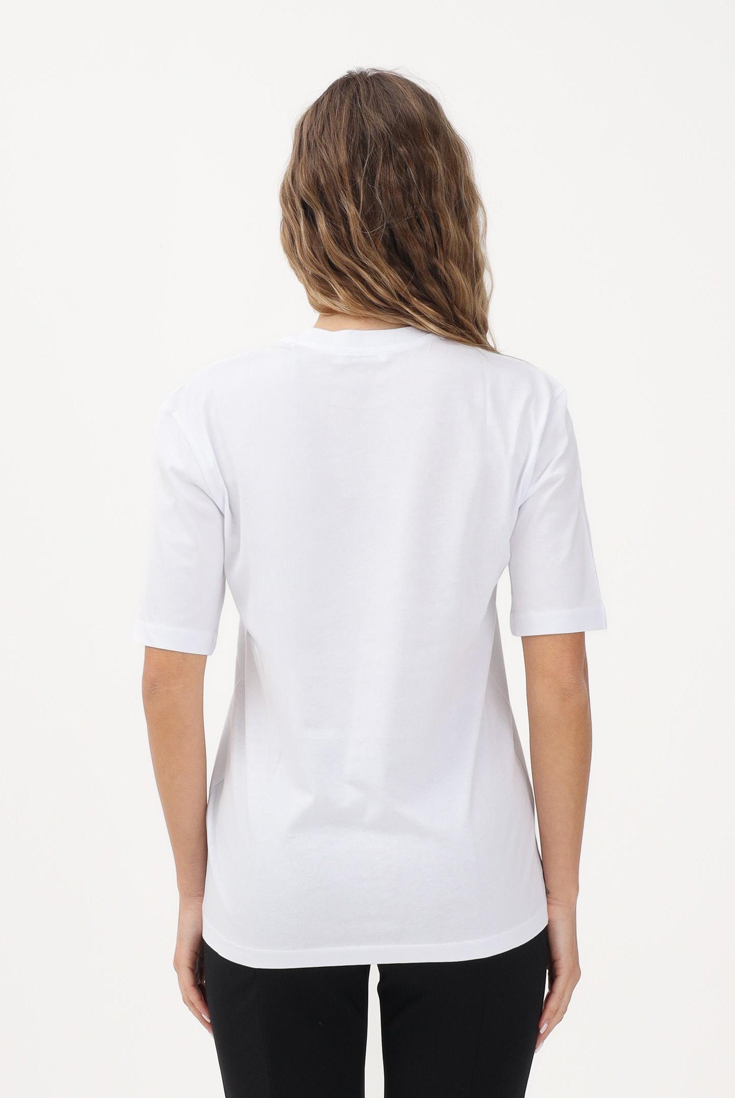 PATRIZIA PEPE T-shirt a manica corta bianca da donna con logo 8M1612J089 W103 PATRIZIA PEPE