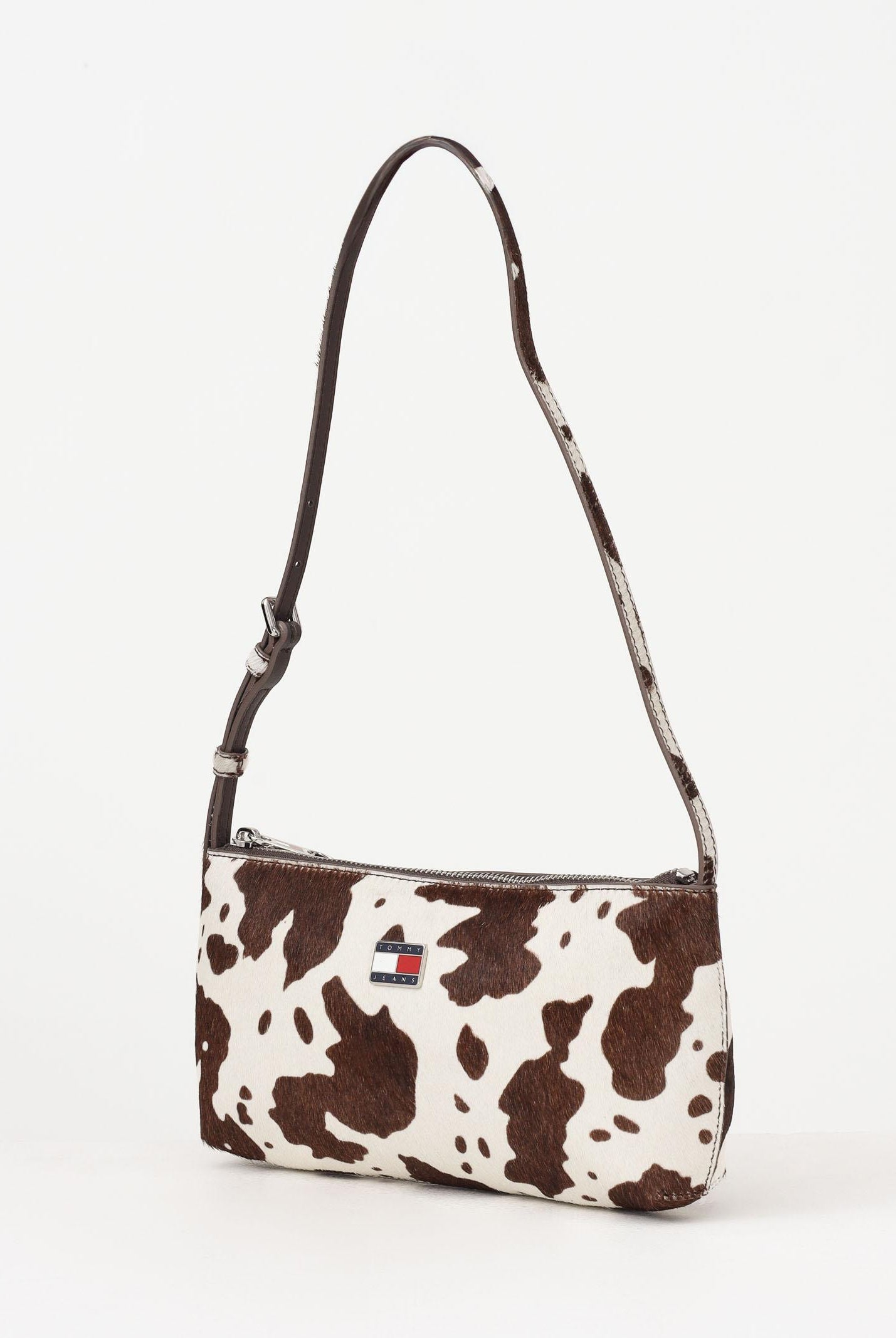 TOMMY JEANS Borsa a spalla MUST COW panna e marrone da donna AW0AW18061 0K6 TOMMY JEANS