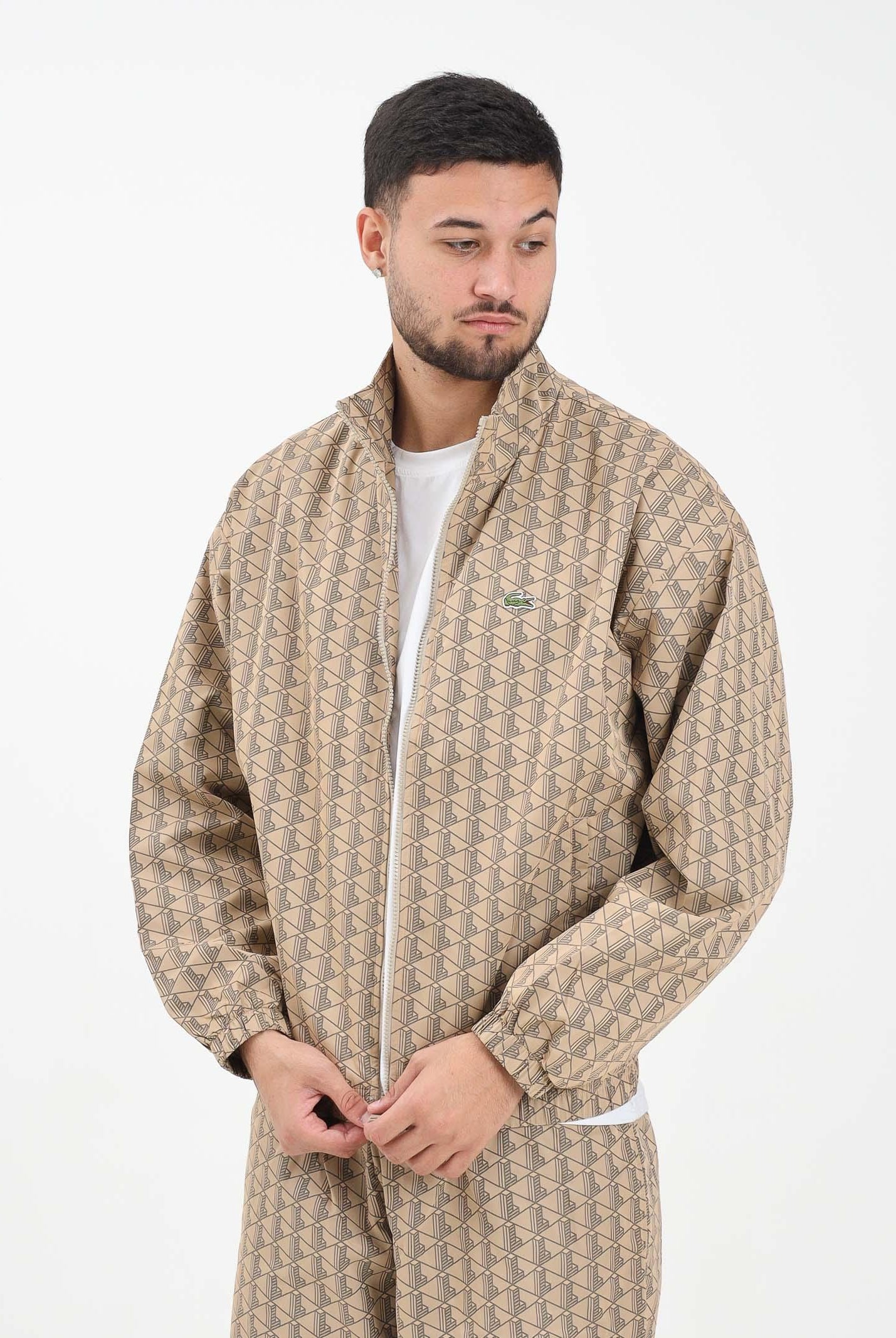 LACOSTE Giacca a vento Monogram beige da uomo BH8902 IXQ LACOSTE