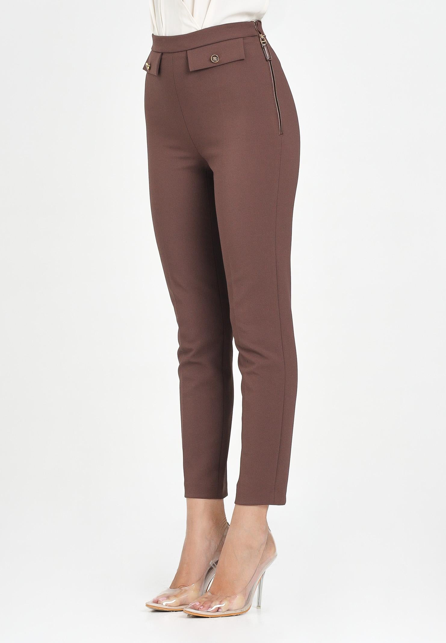 ELISABETTA FRANCHI Pantalone elegante marrone da donna PA12056E2 EA3 ELISABETTA FRANCHI