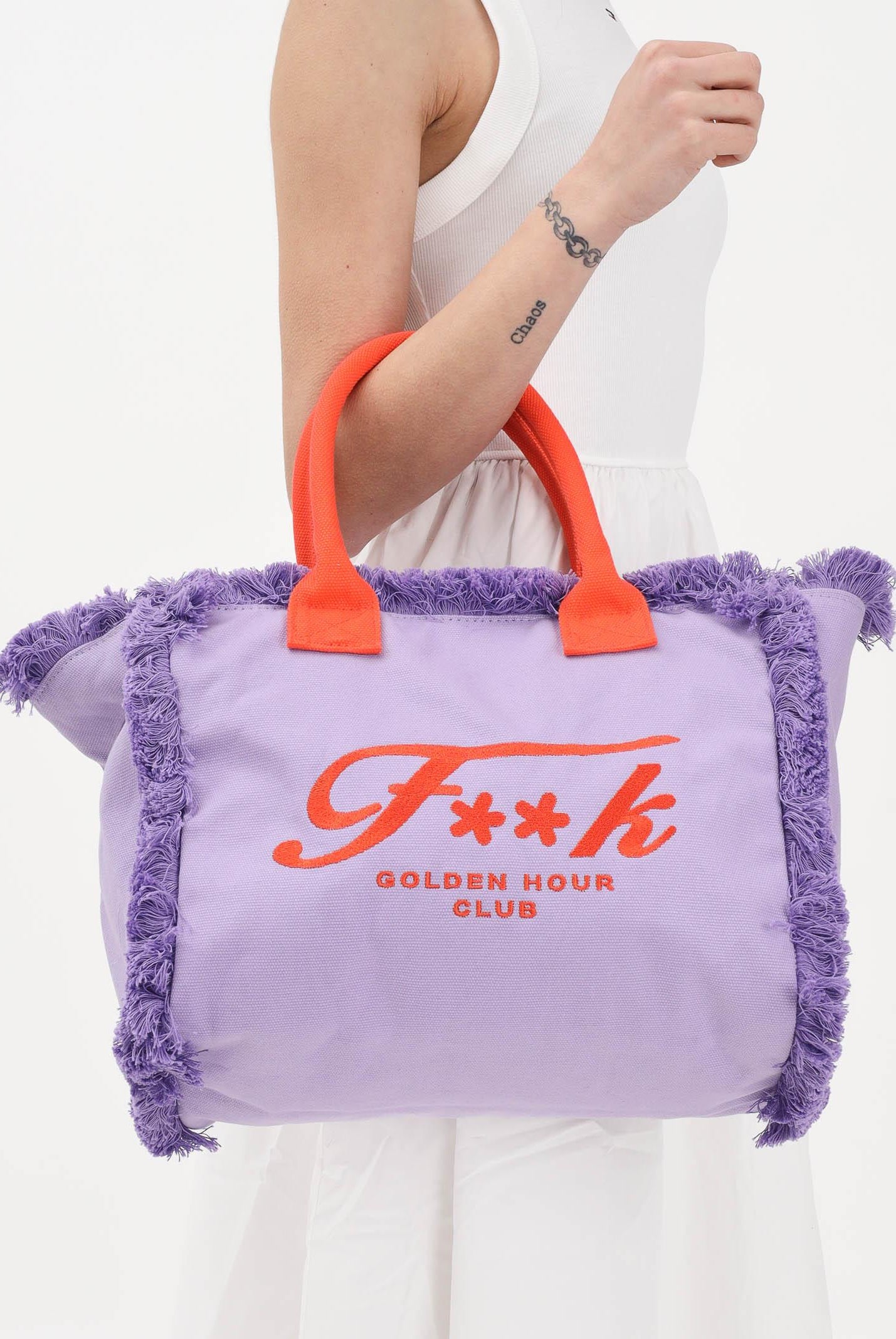 F**K Borsa mare lilla da donna con logo FA26-SW0101VI . F**K