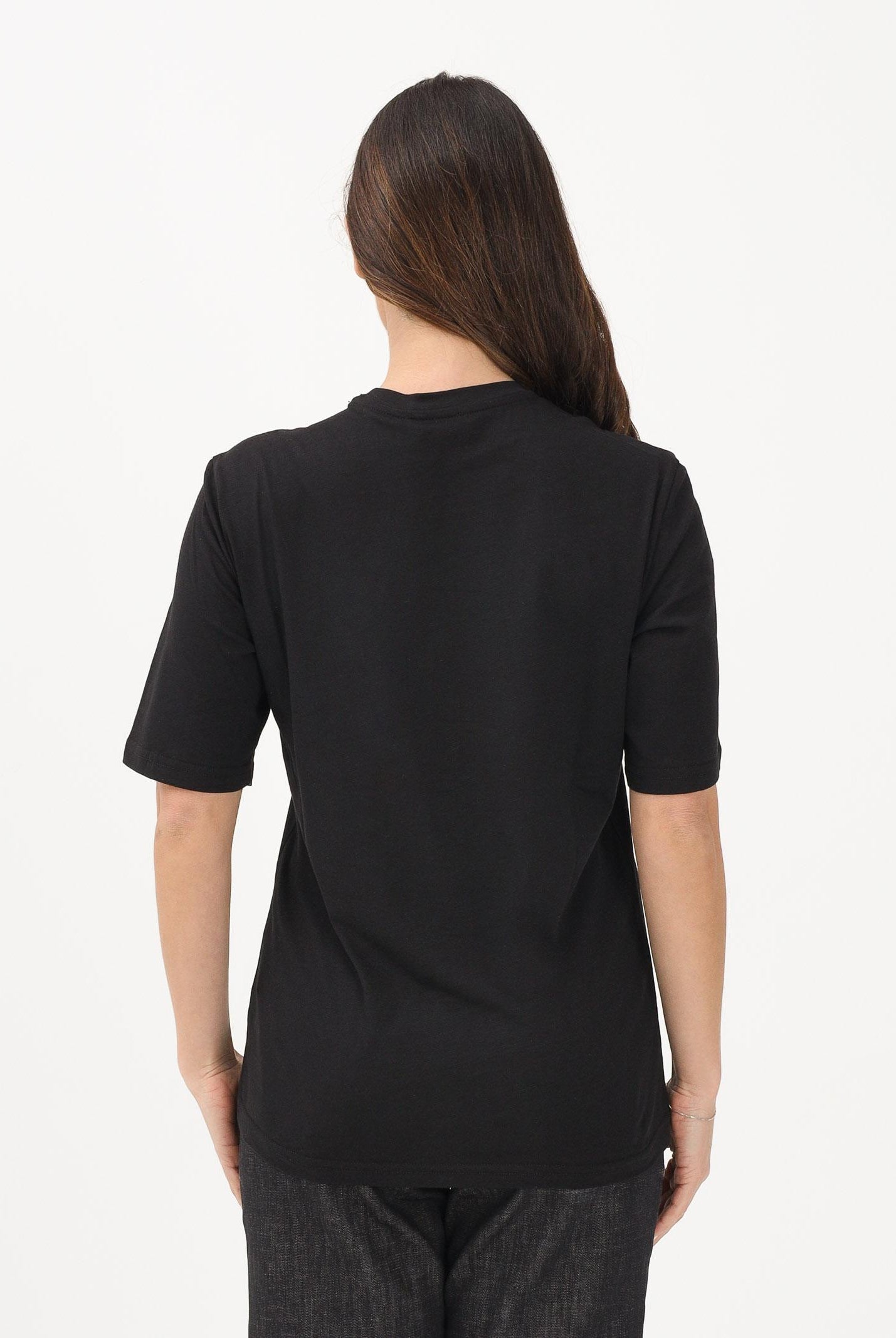 DSQUARED2 T-shirt a manica corta nera per donna, ragazzi e bambini con logo applicato e patch DQ3165D0ACD DQ900 DSQUARED2