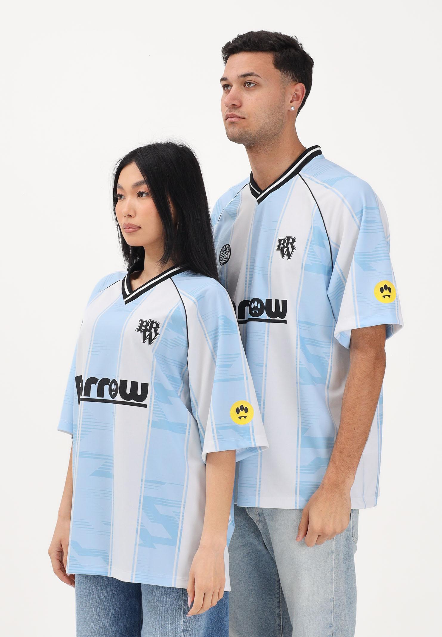 BARROW T-shirt a manica corta bianca e azzurra per uomo e donna ispirata al mondo sportswear S6BWWOTH074 41201 BARROW