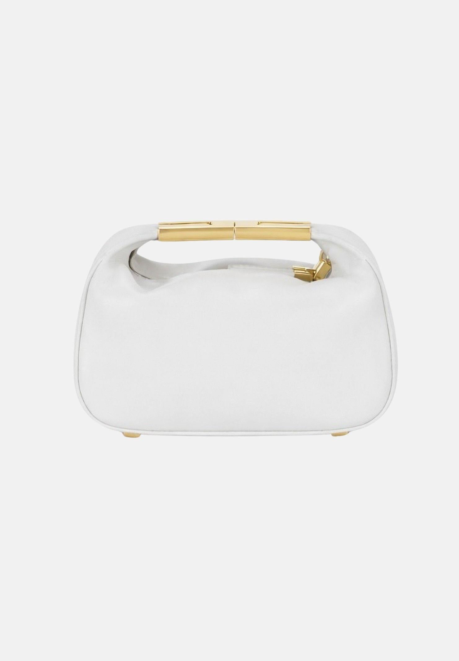 ELISABETTA FRANCHI Borsa a mano avorio da donna con manico gioiello BS07A62E2 360 ELISABETTA FRANCHI