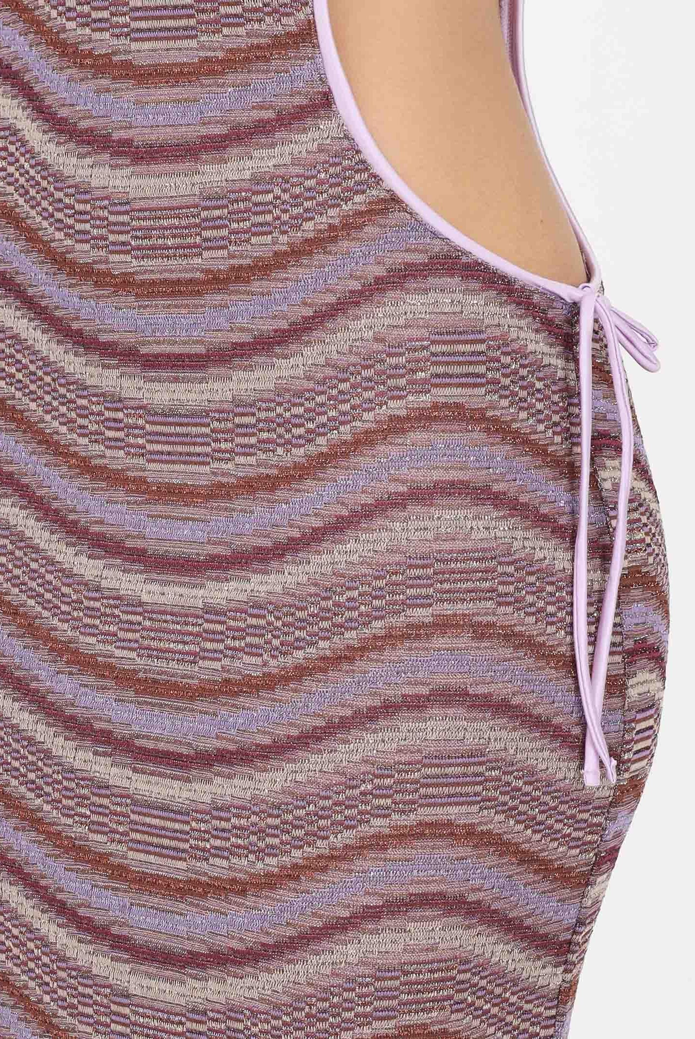 F**K Abito lungo lilla da donna con cut-out laterali FK26-SW0657MC . F**K
