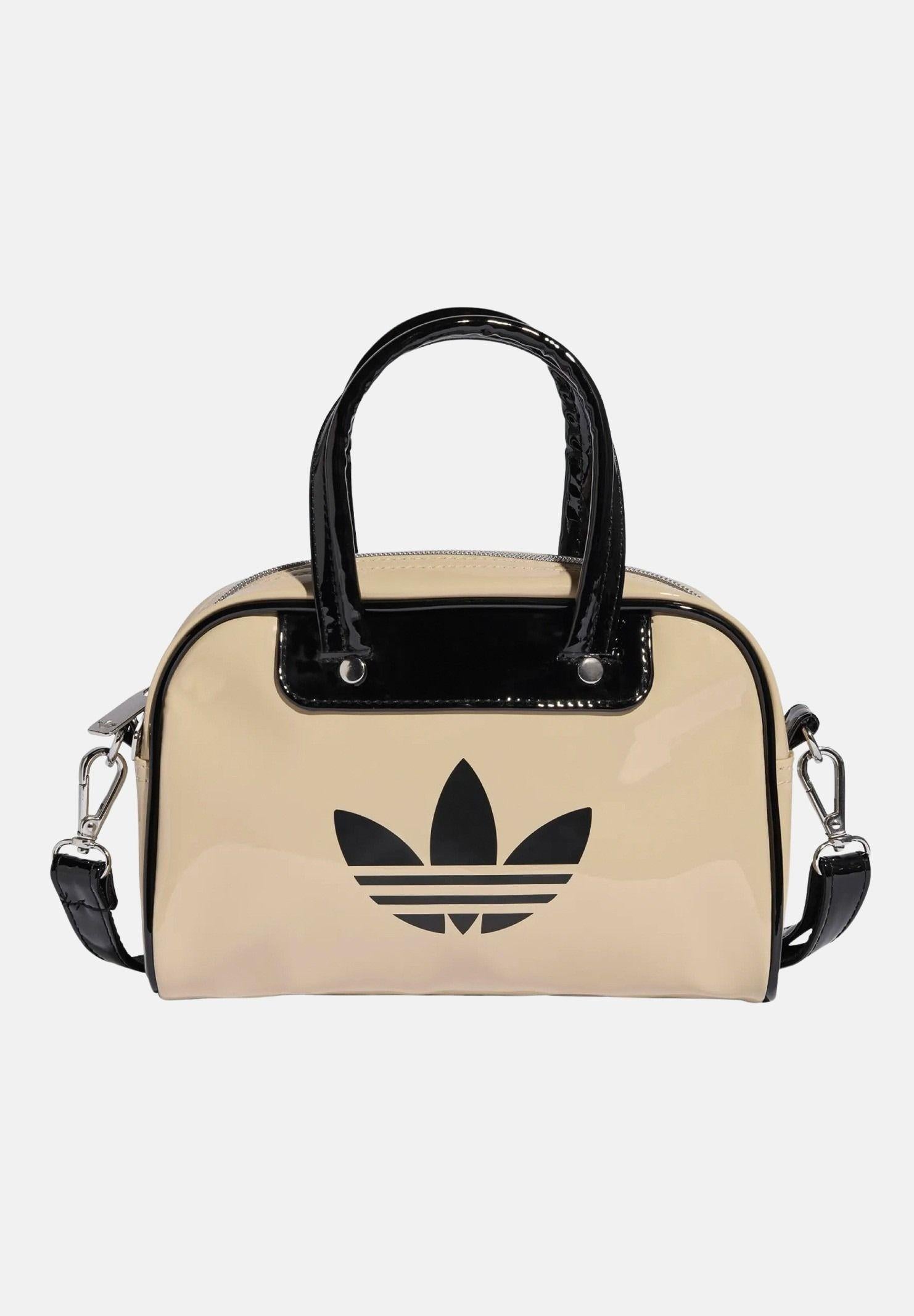 ADIDAS ORIGINALS Borsa a mano Adicolor Mini Bowling beige e nera da donna KD7841 . ADIDAS ORIGINALS