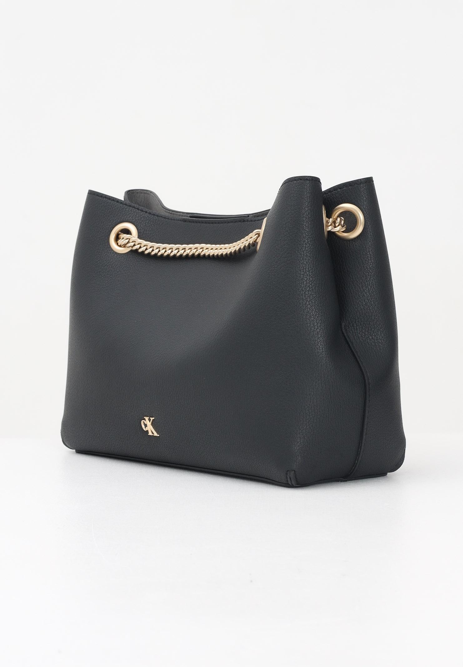 CALVIN KLEIN Borsa a spalla nera da donna con logo LV04F3205G UB1 CALVIN KLEIN