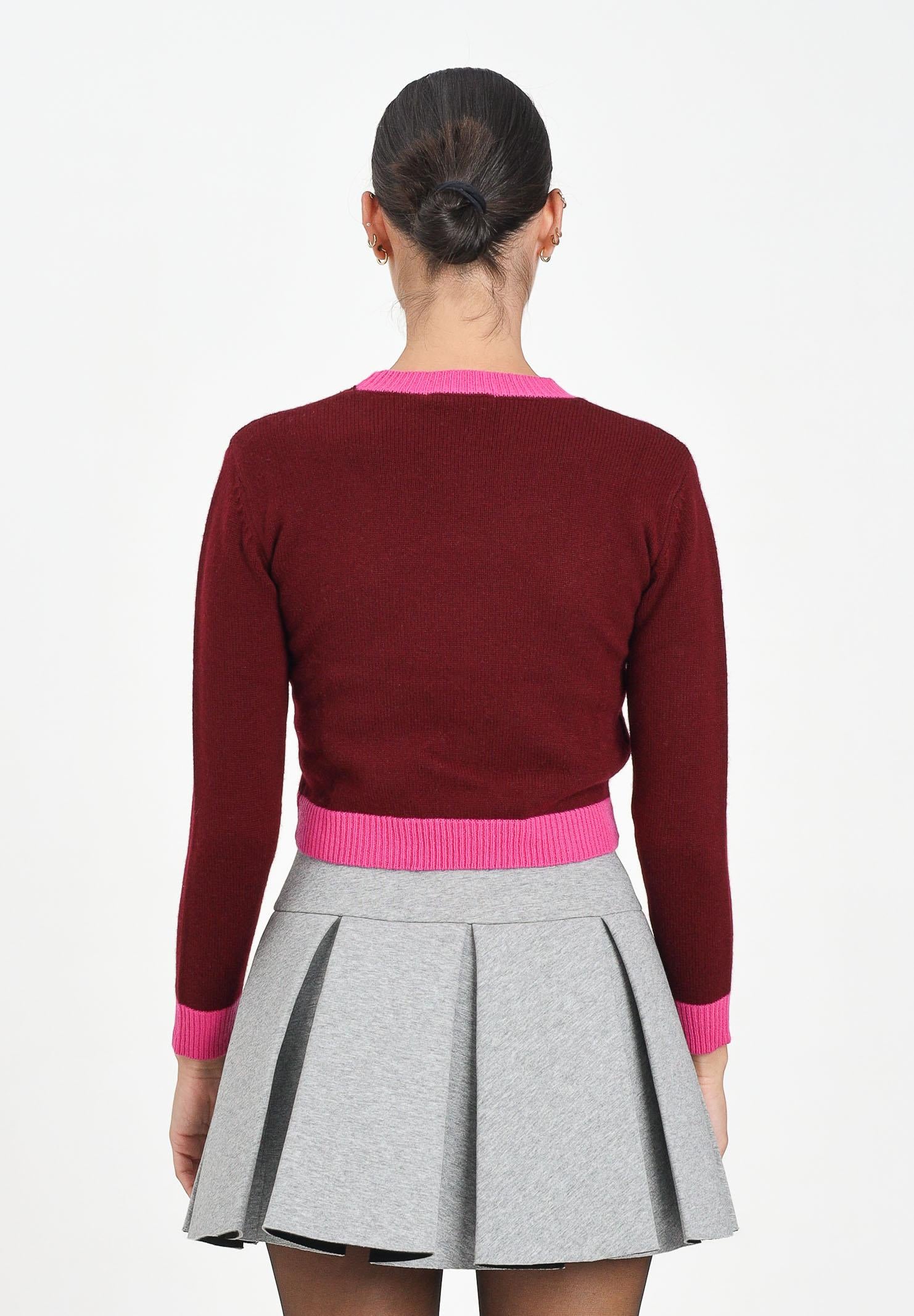 MARNI Maglioncino girocollo bordeaux per donna e bambina con logo M00993M00ML 0M434 MARNI