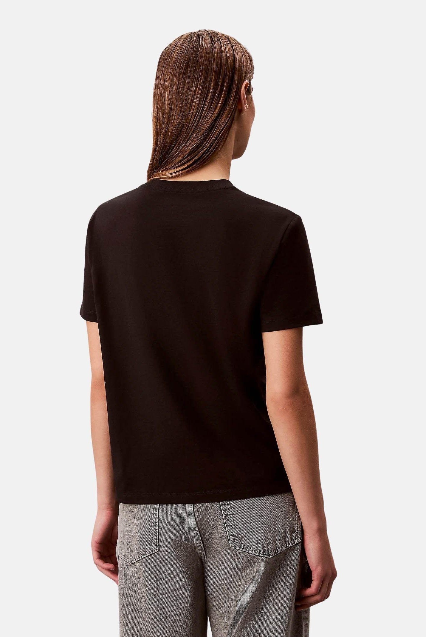 CALVIN KLEIN T-shirt Hero SS Classic Monologo CN Tee, colore brand Black corrispondente al nero, da donna. LV047B865G UB1 CALVIN KLEIN
