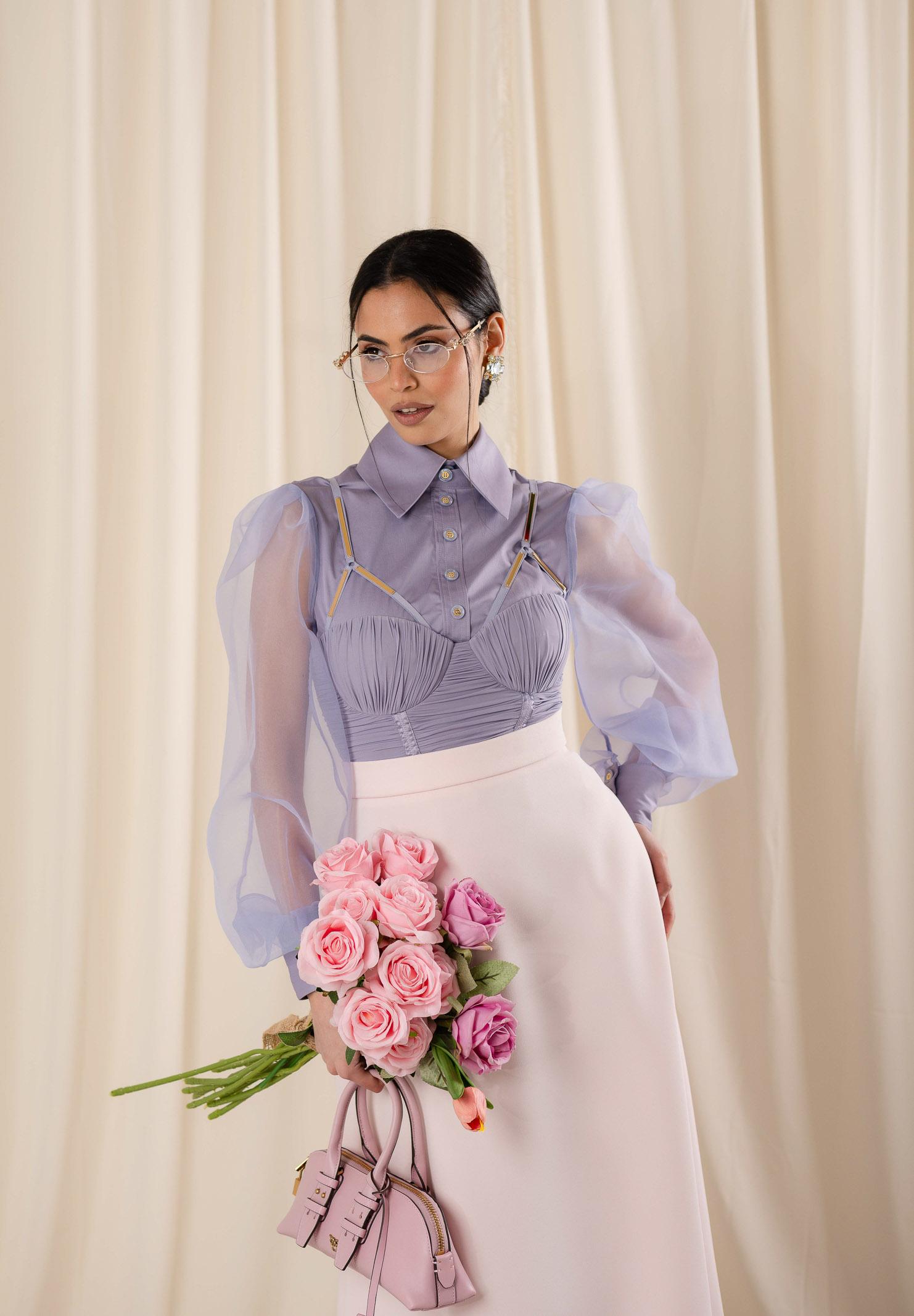 ELISABETTA FRANCHI Body lilla da donna con placche gioiello BO01961E2 EV7 ELISABETTA FRANCHI