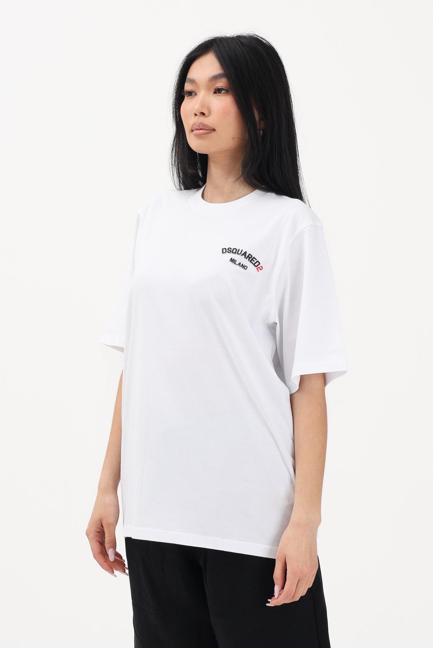 DSQUARED2 T-shirt a manica corta bianca per donna, ragazzi e bambini con logo DQ3169D0AAP DQ100 DSQUARED2