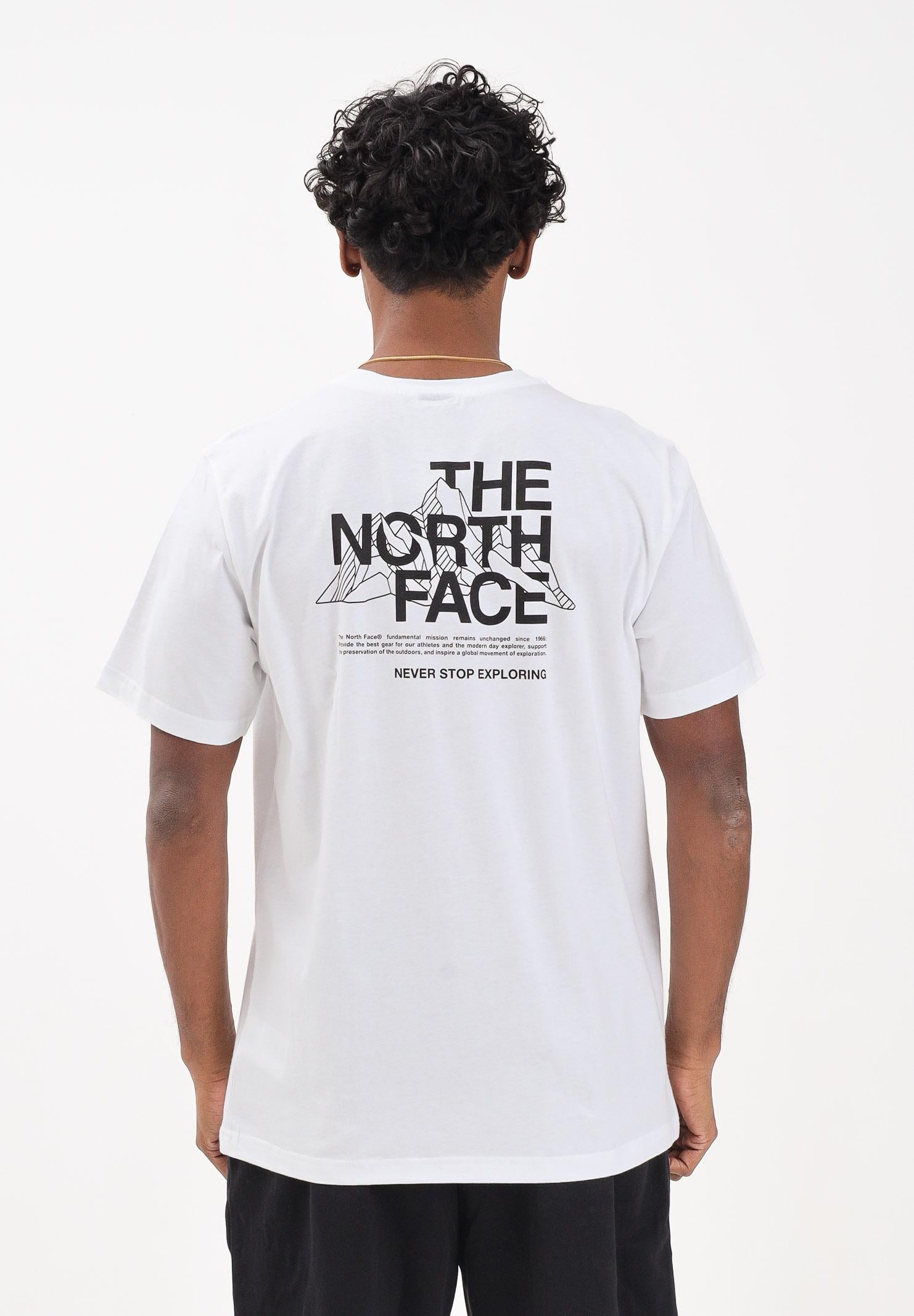 THE NORTH FACE T-shirt a manica corta MOUNTAIN SKETCH bianca da uomo NF0A8EE8FN41 THE NORTH FACE