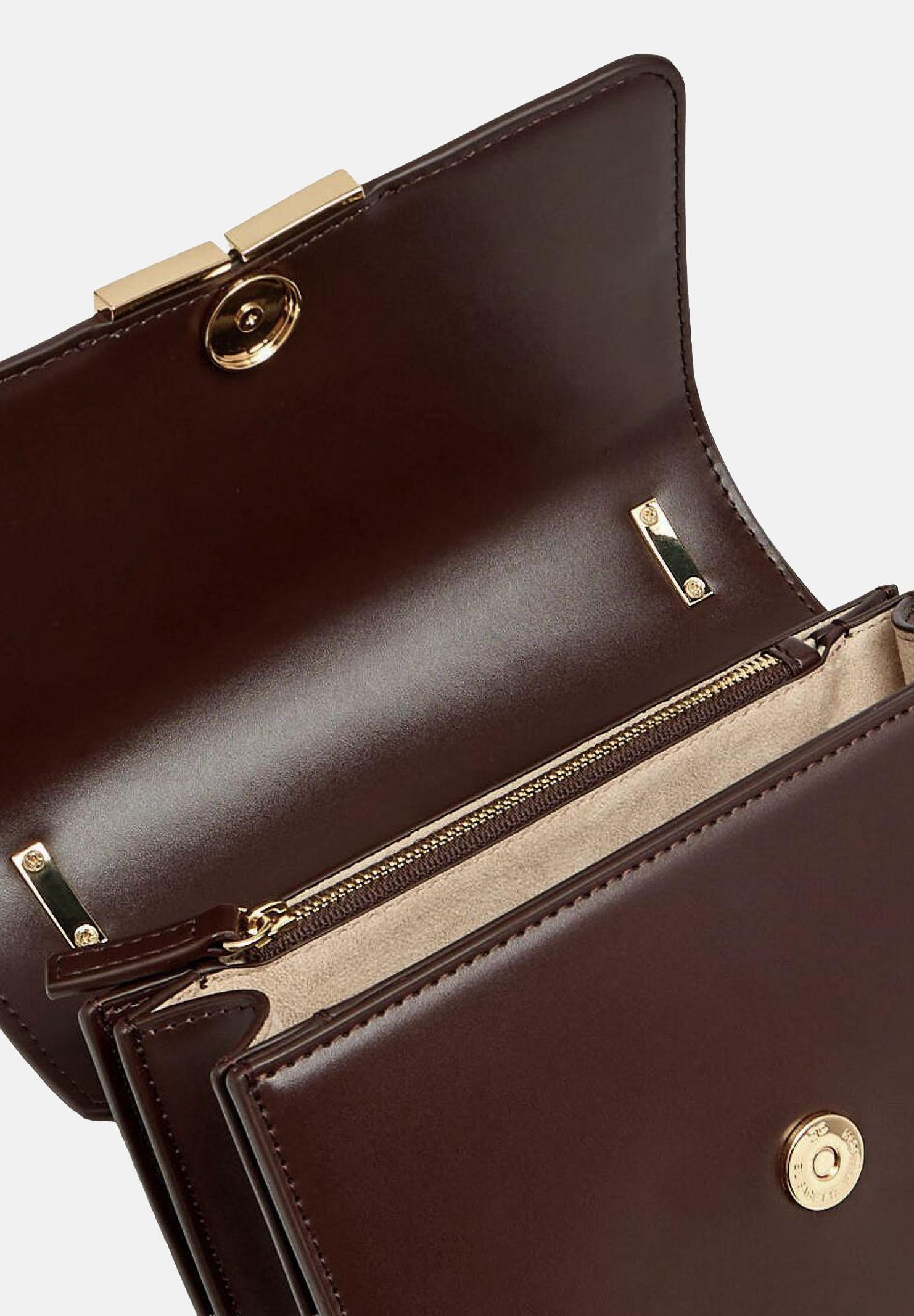 ELISABETTA FRANCHI Borsa a tracolla cacao da donna con logo BS91A61E2 644 ELISABETTA FRANCHI