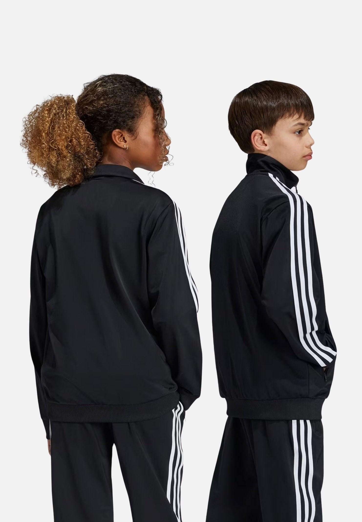 ADIDAS ORIGINALS Felpa con zip FIREBIRD LOOSE nera per bambino e bambina KE0892 . ADIDAS ORIGINALS