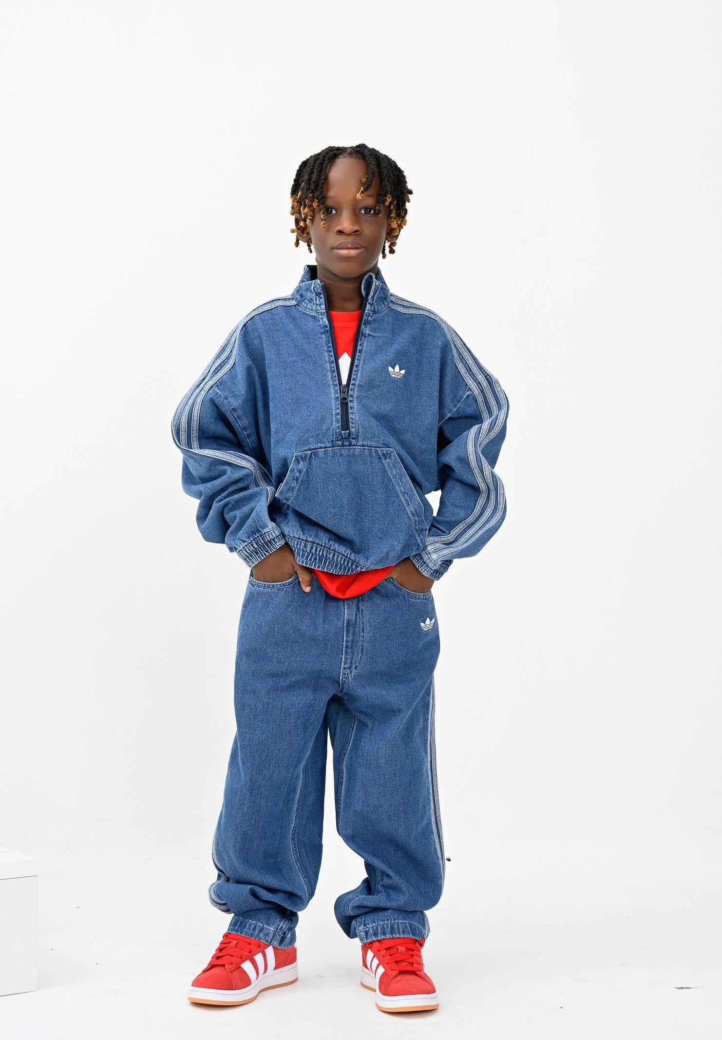 ADIDAS ORIGINALS Giubbotto di jeans in denim chiaro per bambino e bambina JC7878 . ADIDAS ORIGINALS