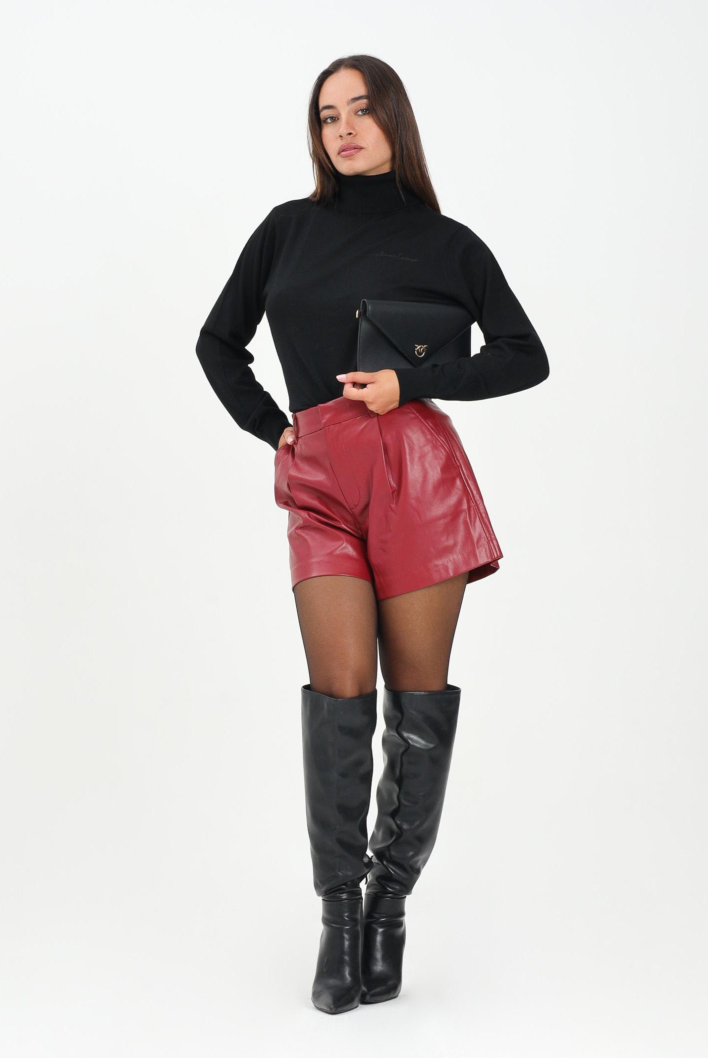 ONLY Shorts in ecopelle bordeaux da donna 15351265 Cabernet ONLY