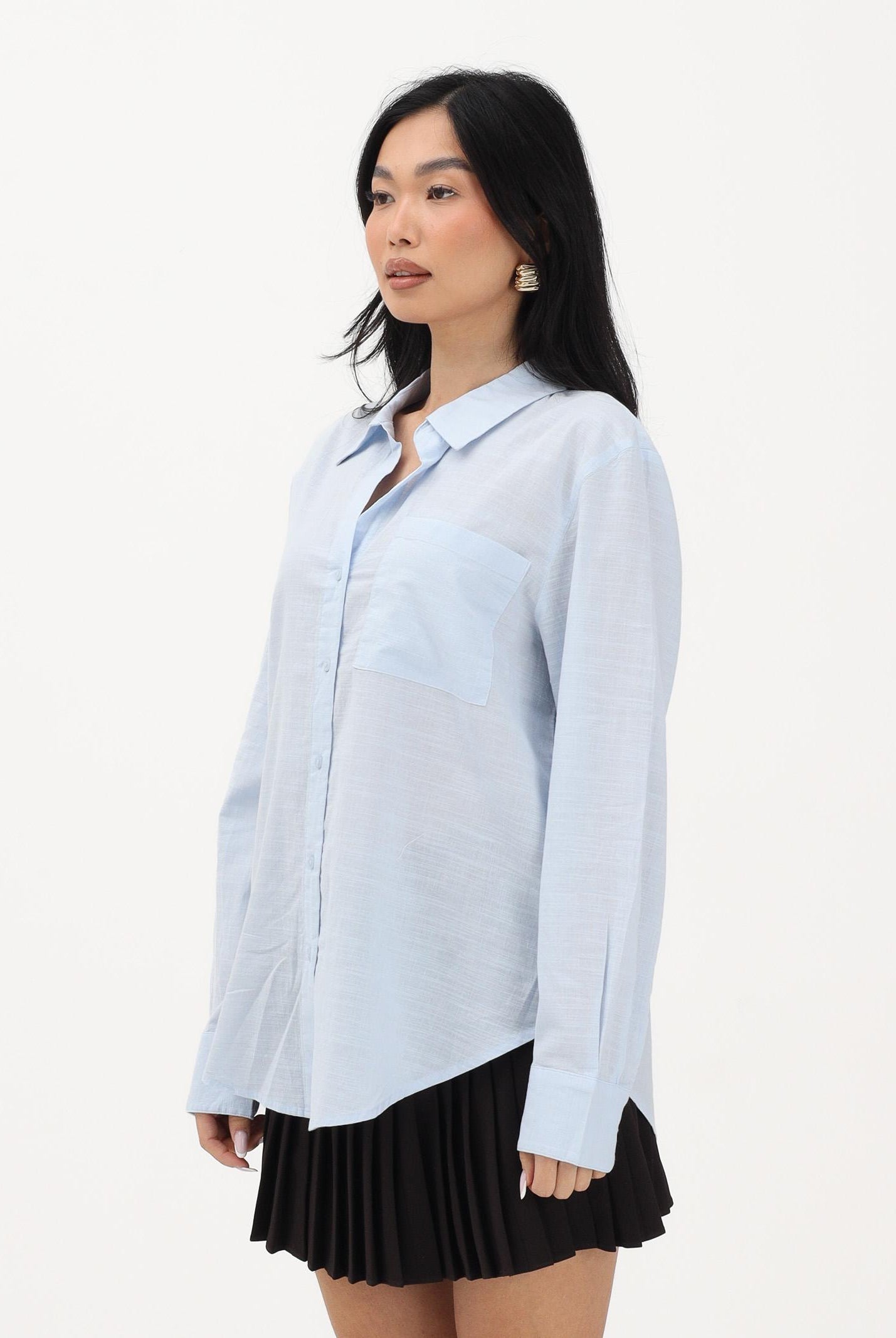 JDY Camicia a manica lunga celeste da donna 15351414 KEBL JDY