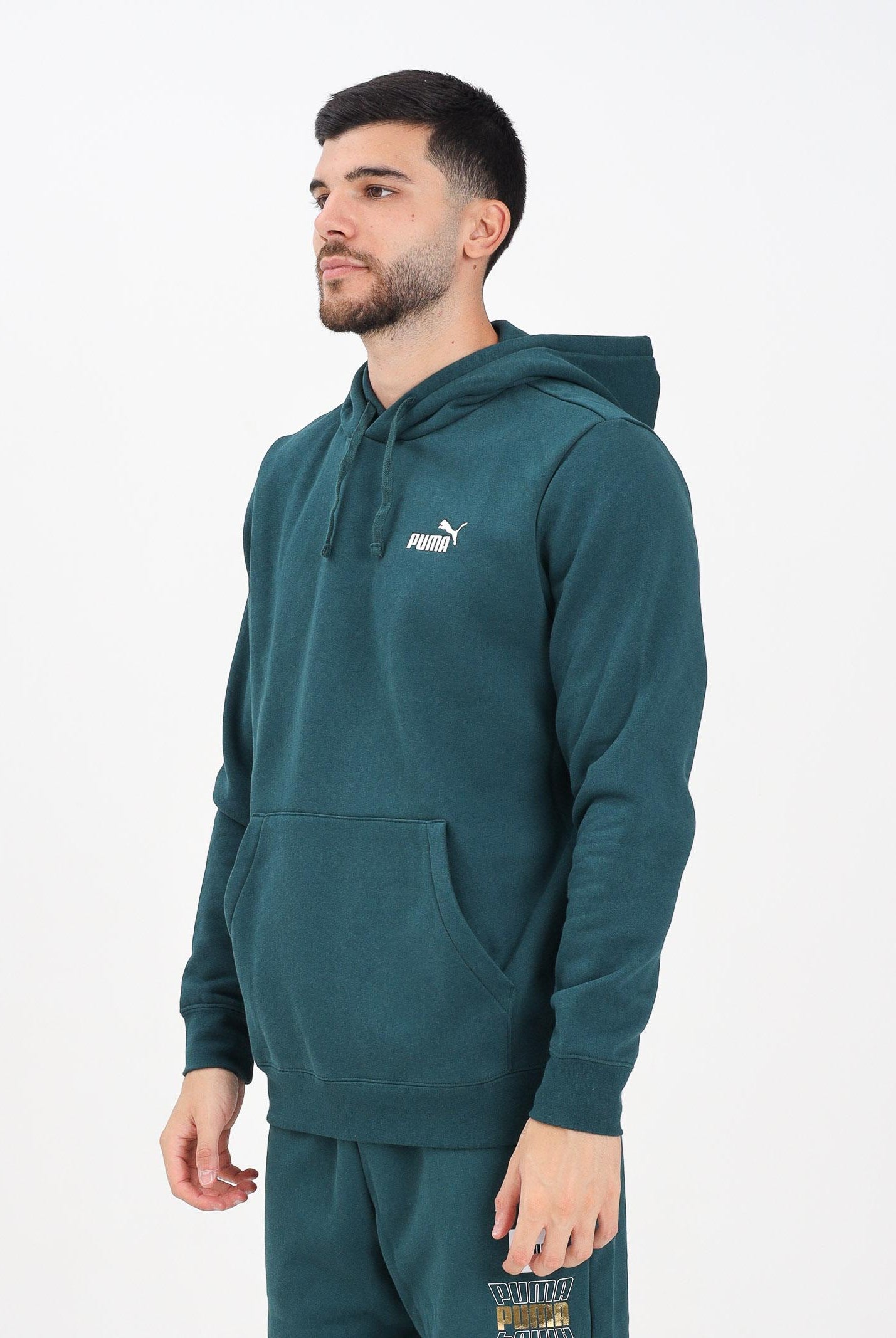 PUMA Felpa con cappuccio Essentials verde da uomo 682575 75 PUMA