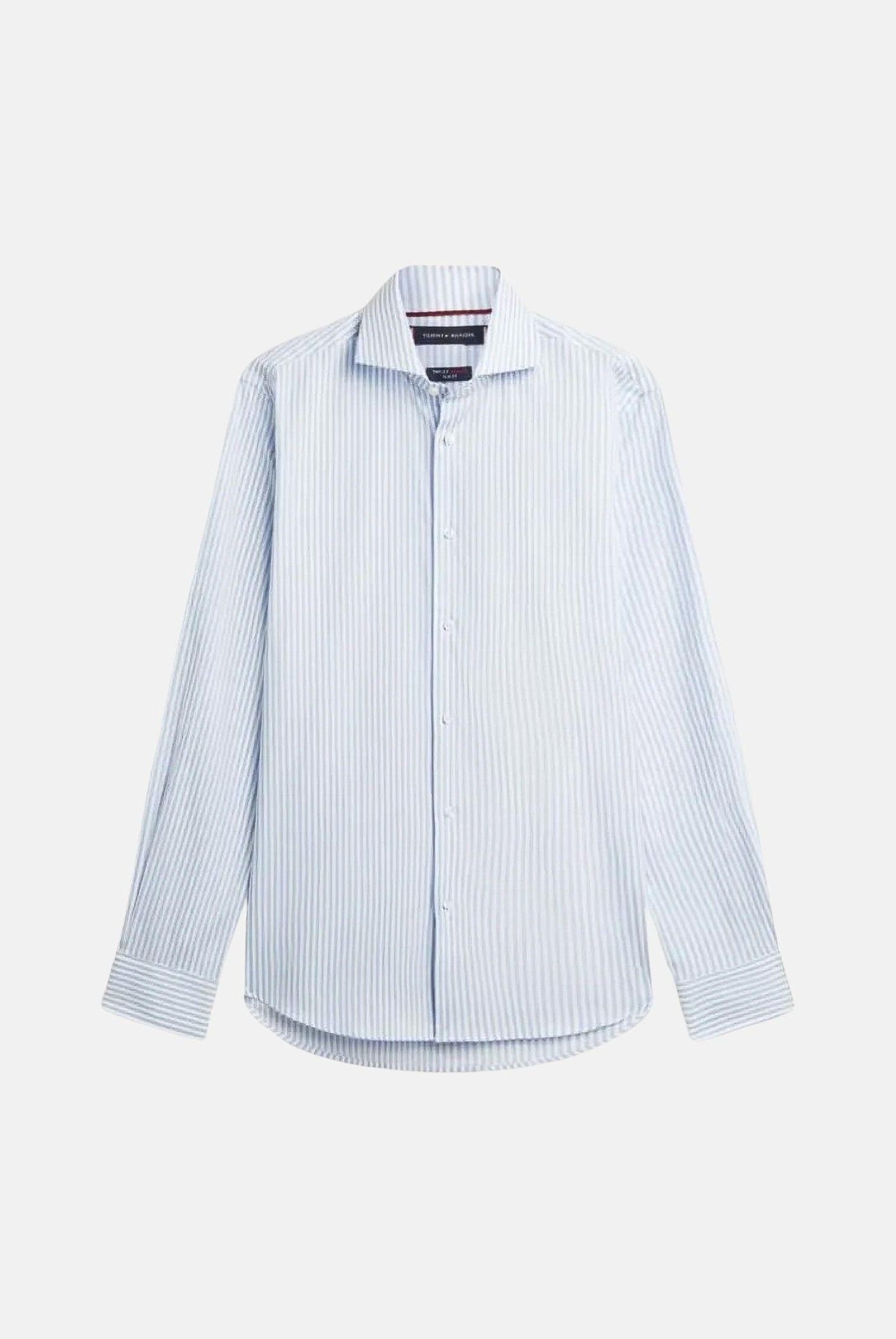 TOMMY HILFIGER camicia Smart Casual Slim Fit Stripe Shirt cloudy blue white azzurro e bianco, colore basico azzurro, uomo. MW0MW42722 C14 TOMMY HILFIGER