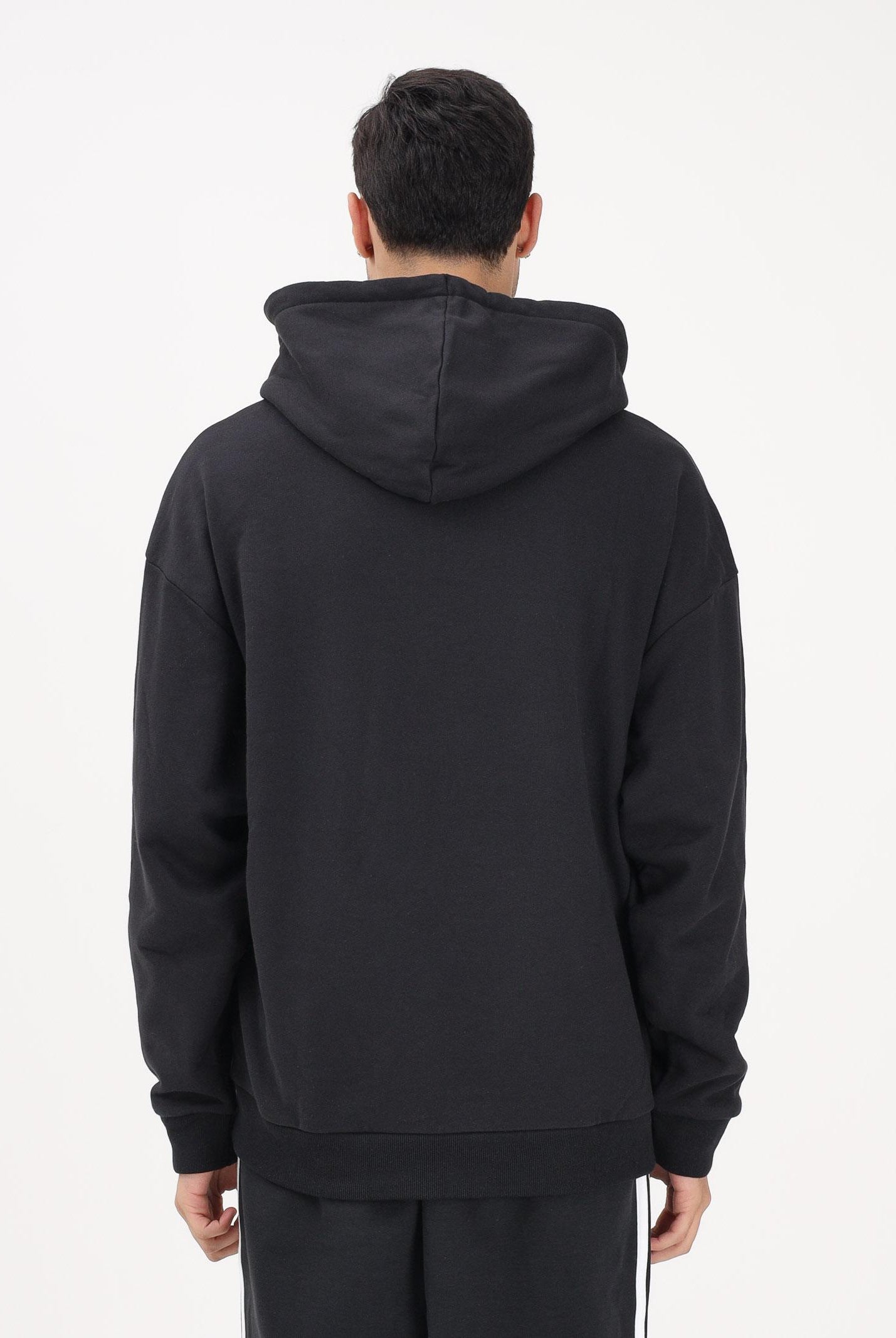 ADIDAS ORIGINALS Felpa con cappuccio Adicolor Trefoil nera da uomo KE0877 . ADIDAS ORIGINALS