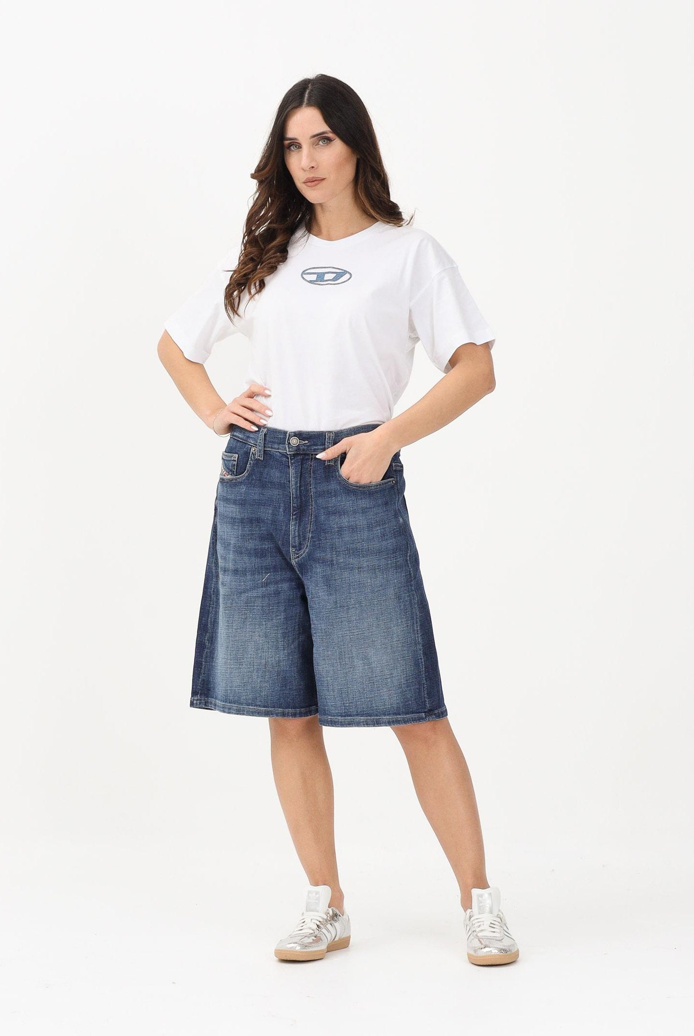 DIESEL Bermuda in denim medio per donna, ragazzi e bambini J02548KXBSC K01 DIESEL