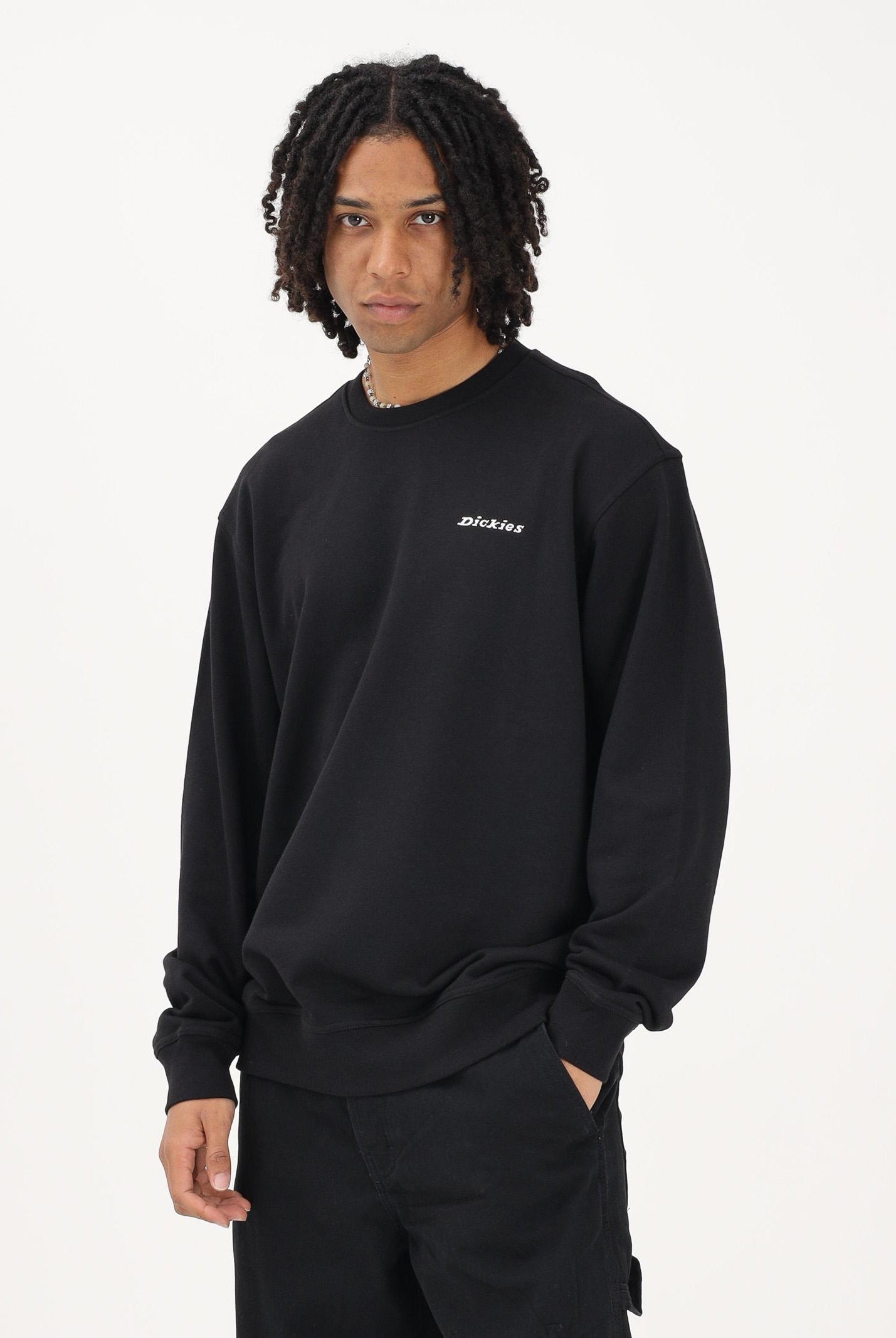 DICKIES Felpa girocollo Loretto nera da uomo DK0A88OCBLK1 . DIckies