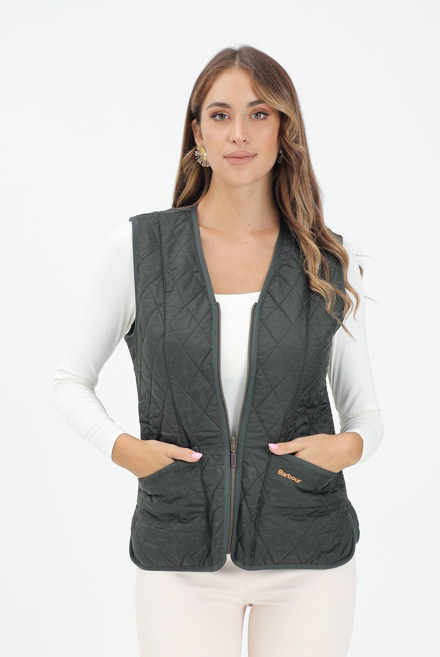 BARBOUR Smanicato Betty verde da donna da abbinare alla giacca Beadnell 252MLLI0003 OL71 BARBOUR