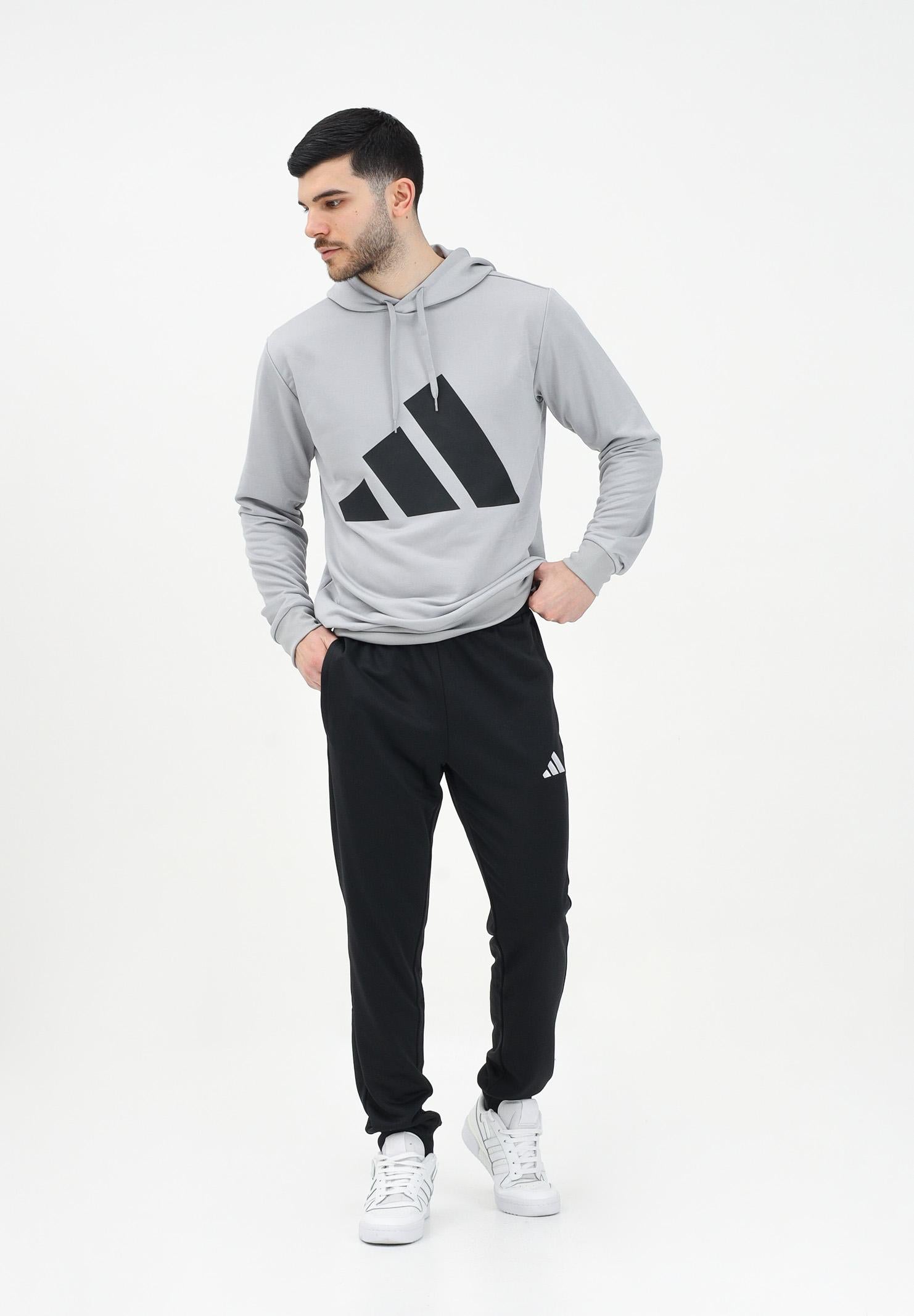 ADIDAS PERFORMANCE Tuta Sportswear Big Logo French Terry nera e grigia da uomo JI8870 . ADIDAS PERFORMANCE