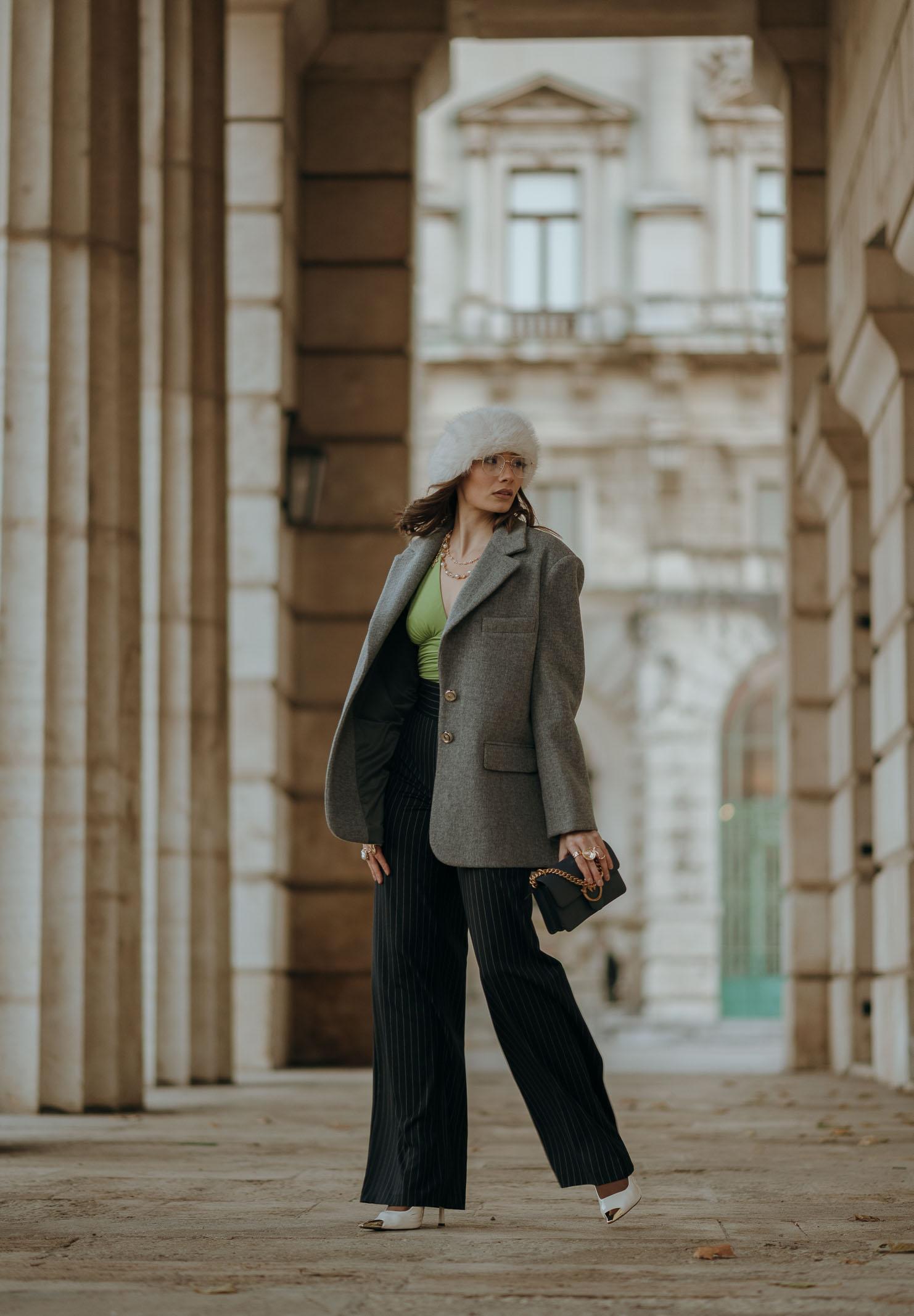 SANTAS Cappotto corto LUMIÈRE grigio da donna PV2620 GR SANTAS