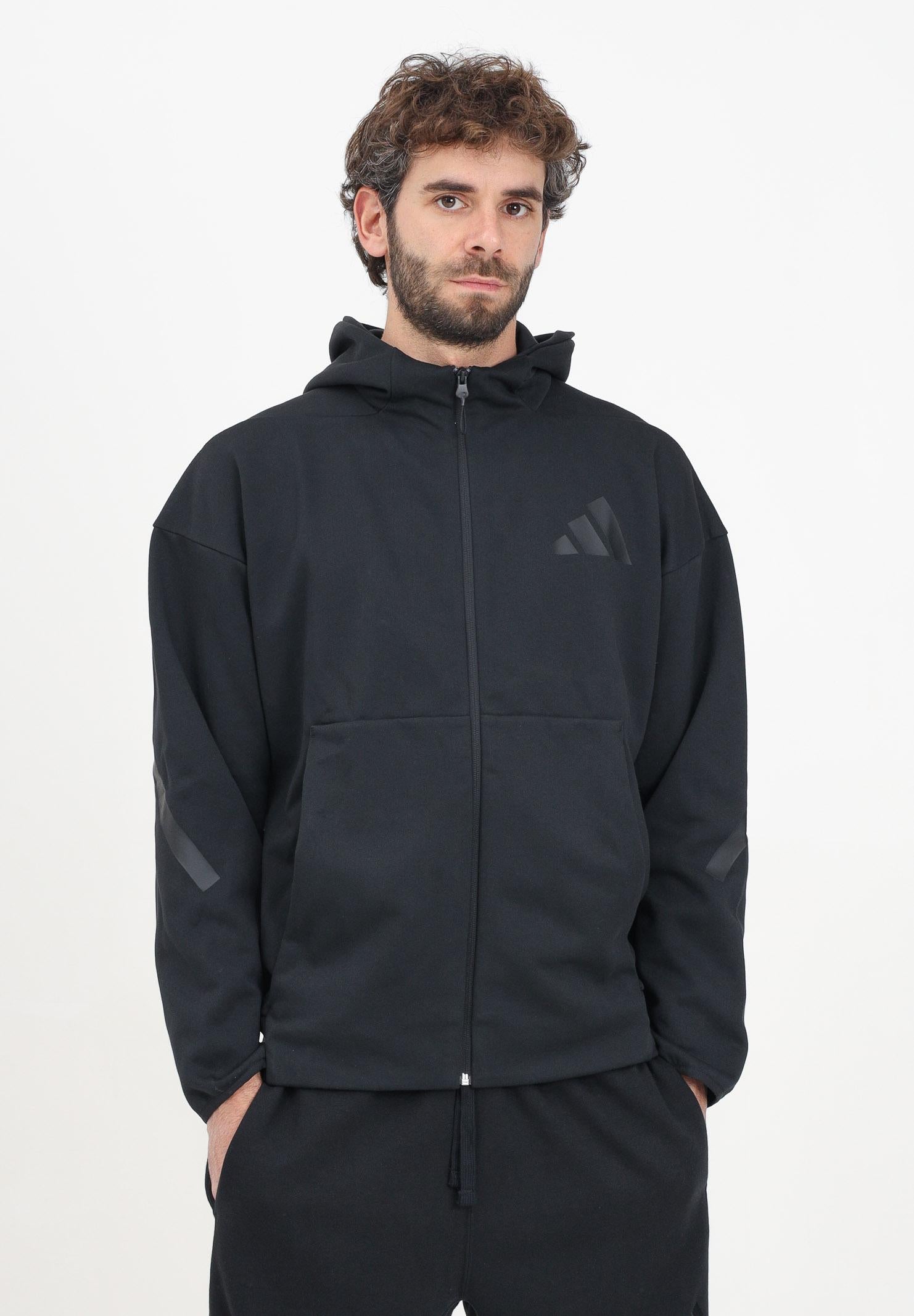 ADIDAS PERFORMANCE Felpa con zip Z.N.E. nera da uomo JE7538 . ADIDAS PERFORMANCE
