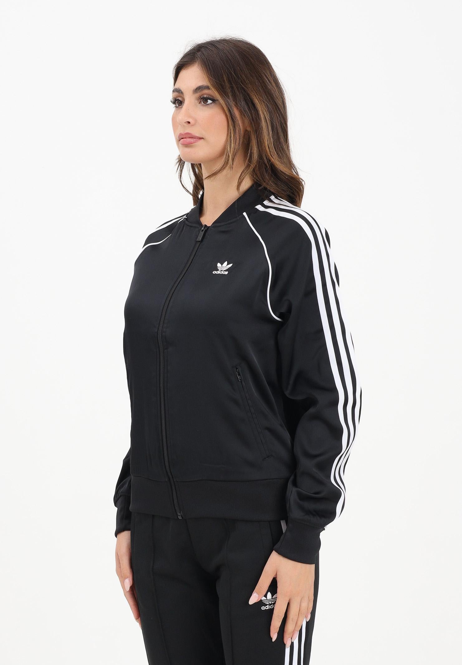 ADIDAS ORIGINALS Felpa con zip SST Adicolor Satin nera da donna JZ6733 ADIDAS ORIGINALS